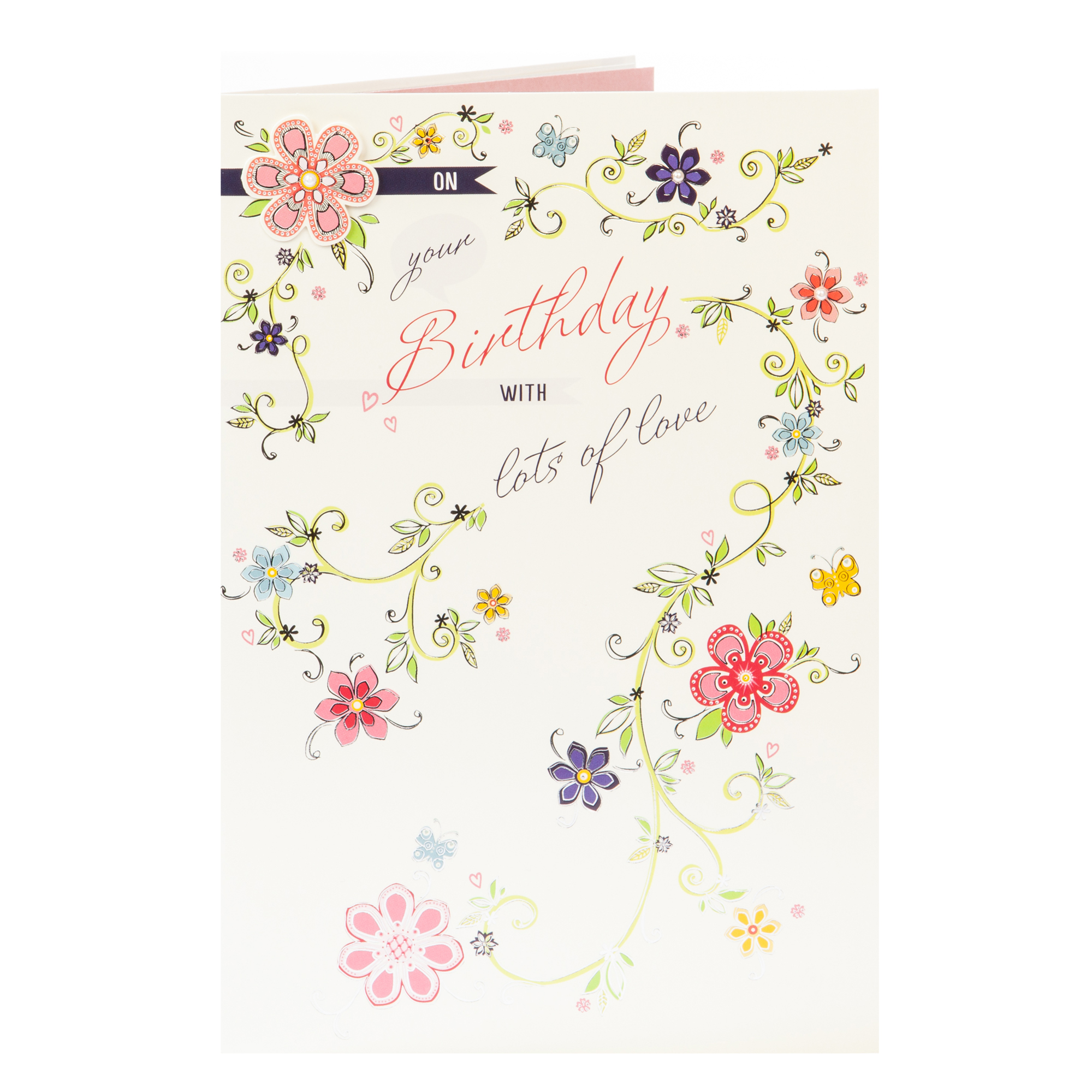 Birthday Card - Floral With Lots Of Love
