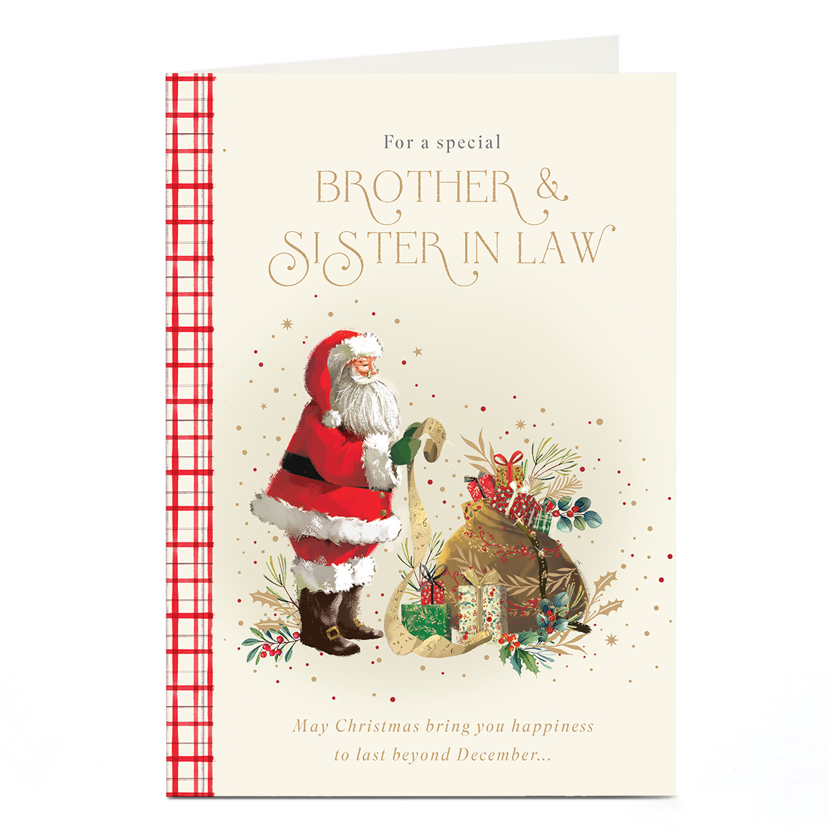 Christmas Card - Santa Checking List, Special Brother & Sister In Law