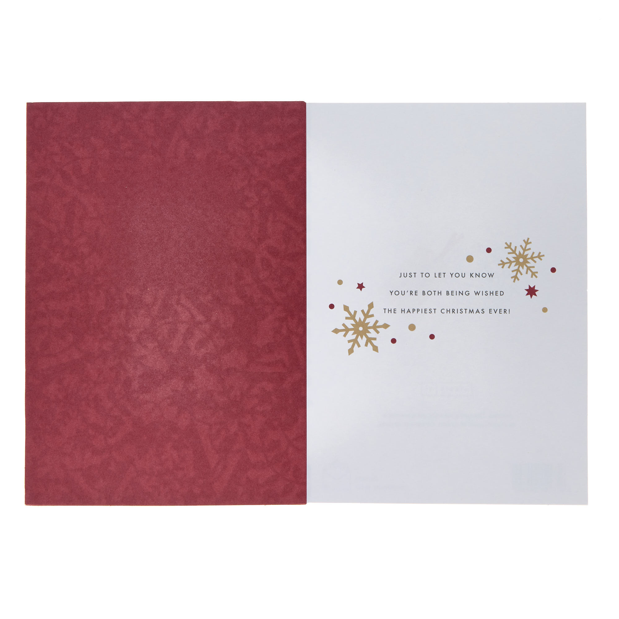 For Both of You Golden Holly Christmas Card