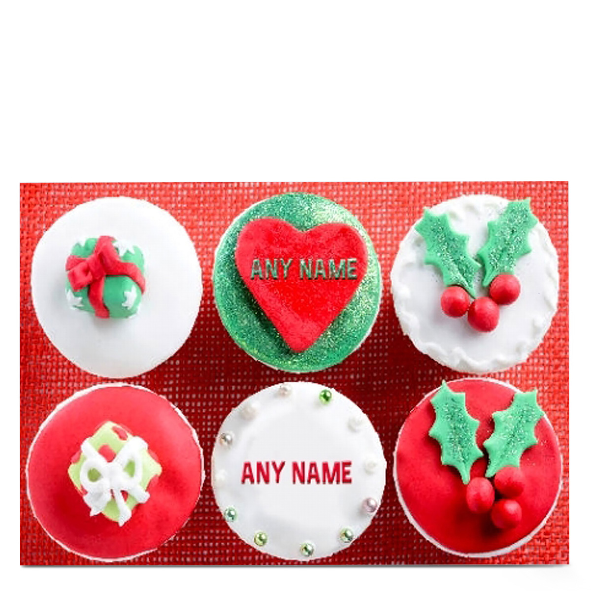 Personalised Christmas Card - Christmas Cupcakes