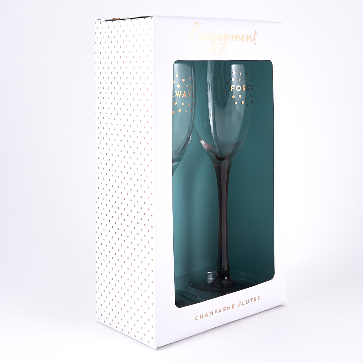 Forever Always' Engagement Champagne Flutes