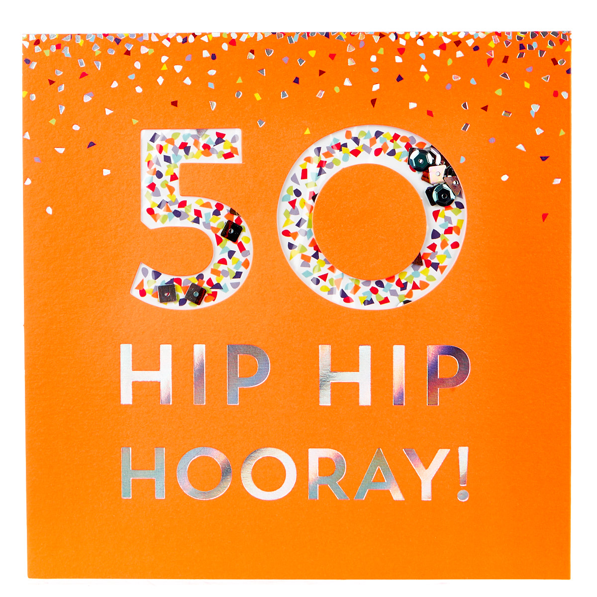 VIP Collection 50th Birthday Card - Neon Confetti