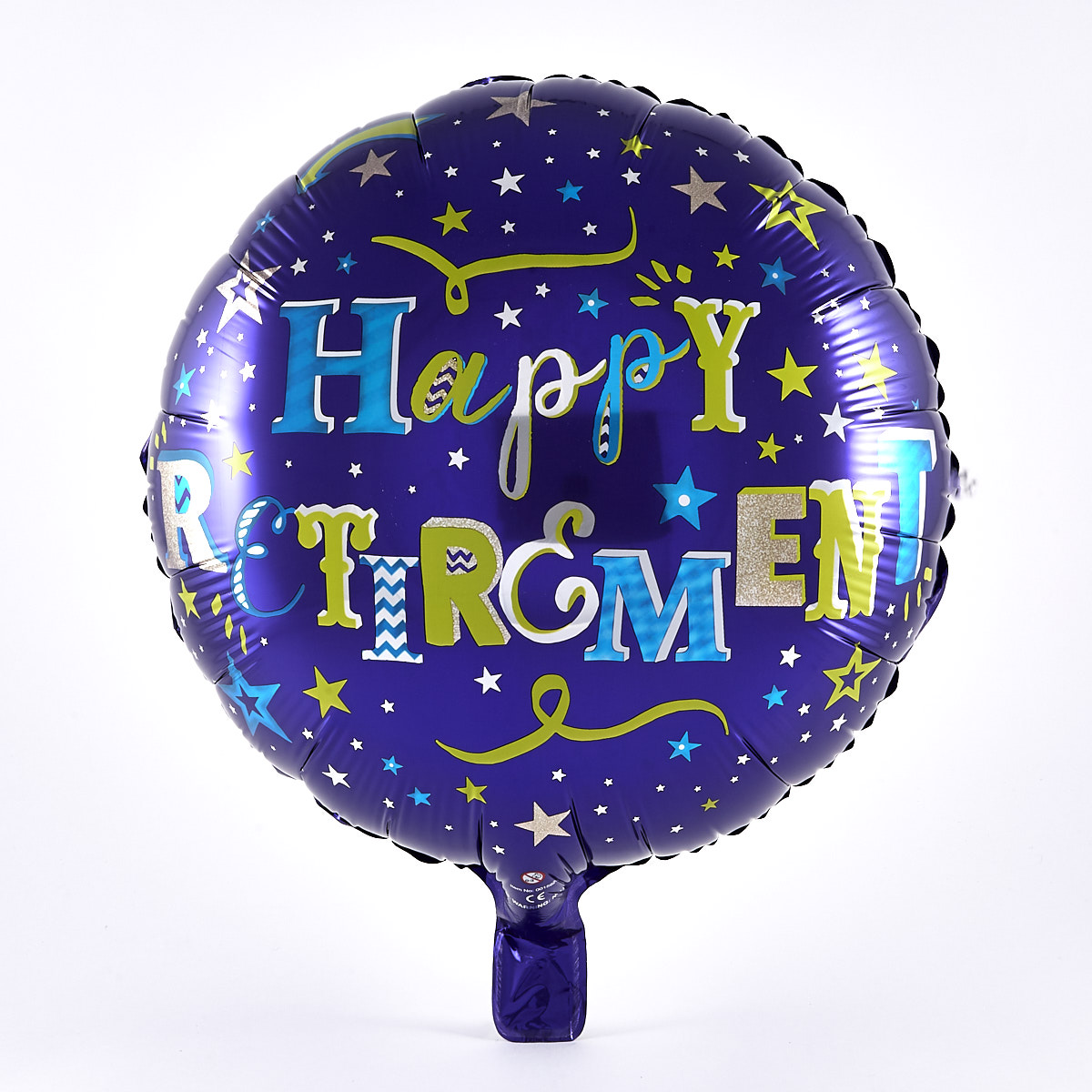 Happy Retirement Blue Foil Helium Balloon