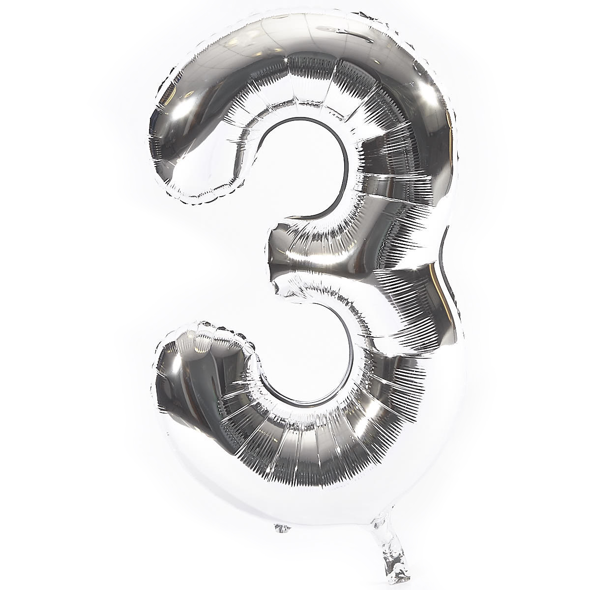 Age 30 Giant Foil Helium Numeral Balloons - Silver (deflated)