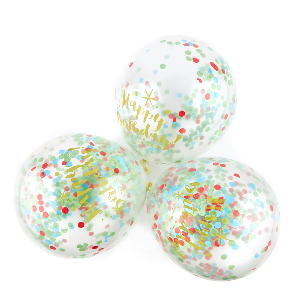 Colourful Happy Birthday Confetti Balloons - Pack Of 6