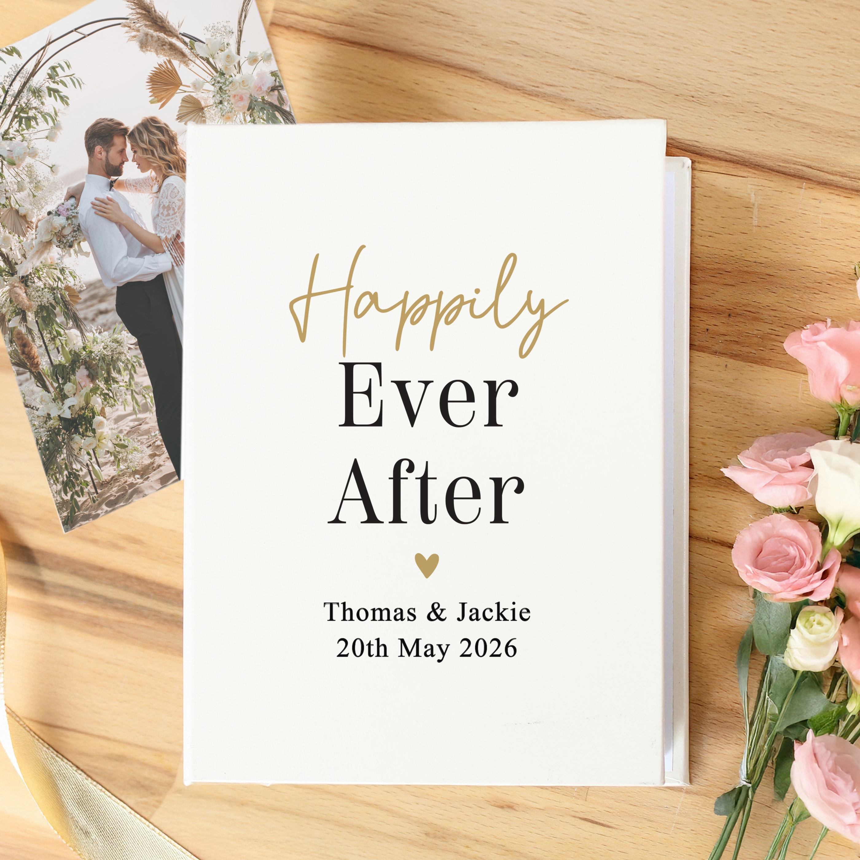 Personalised Black & Gold Free Text 6x4 Photo Album
