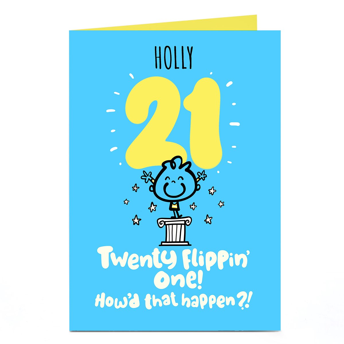 Personalised Fruitloops 21st Birthday Card - Twenty Flippin' One! Blue
