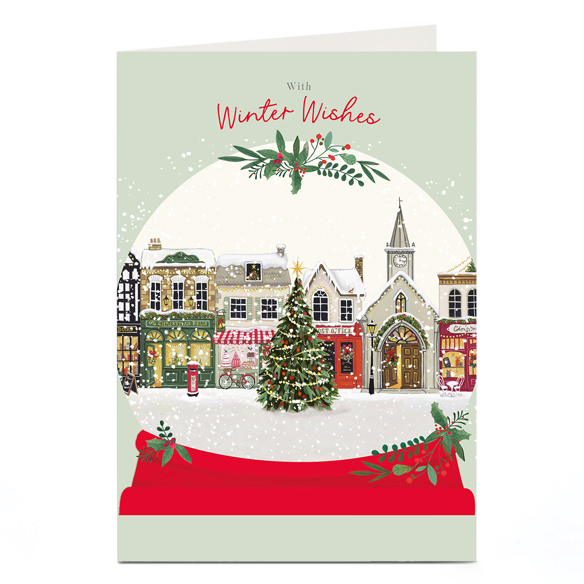 Christmas Card - Snowy Town Snowglobe