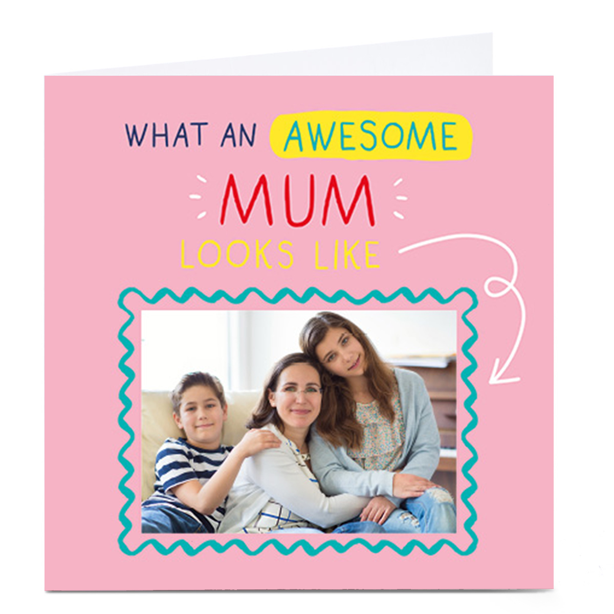 Personalised Smiley Happy People Card - Awesome Mum