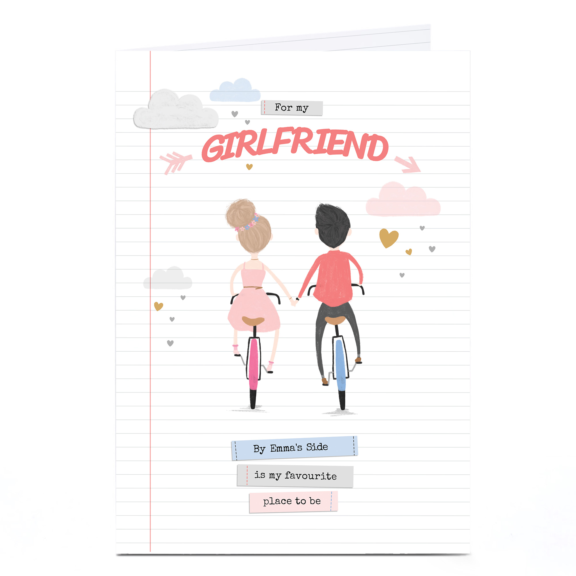 Personalised Card - For My Girlfriend, Bicycles