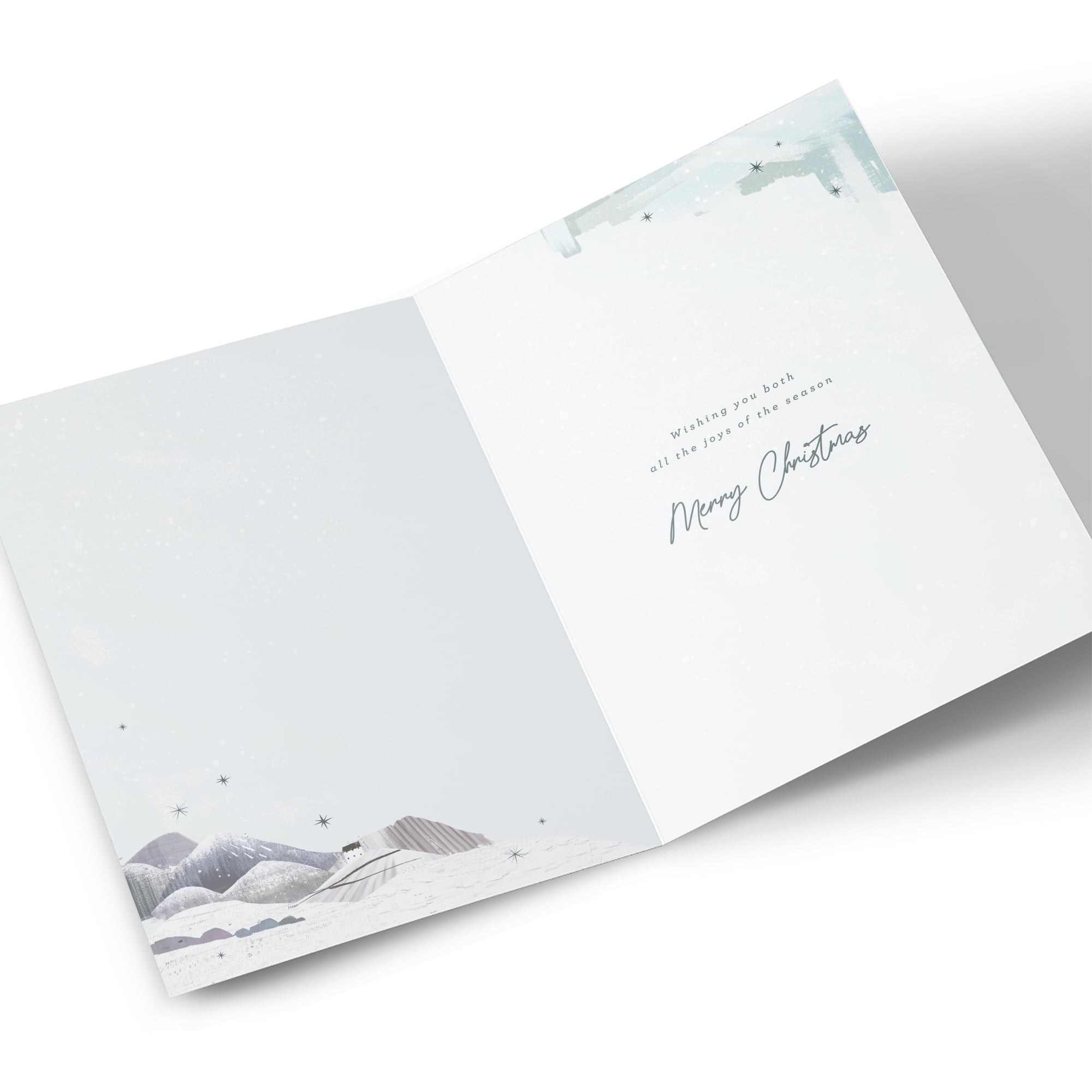 Christmas Card - Snowy Hills and Lake, Special Nephew & Your Partner