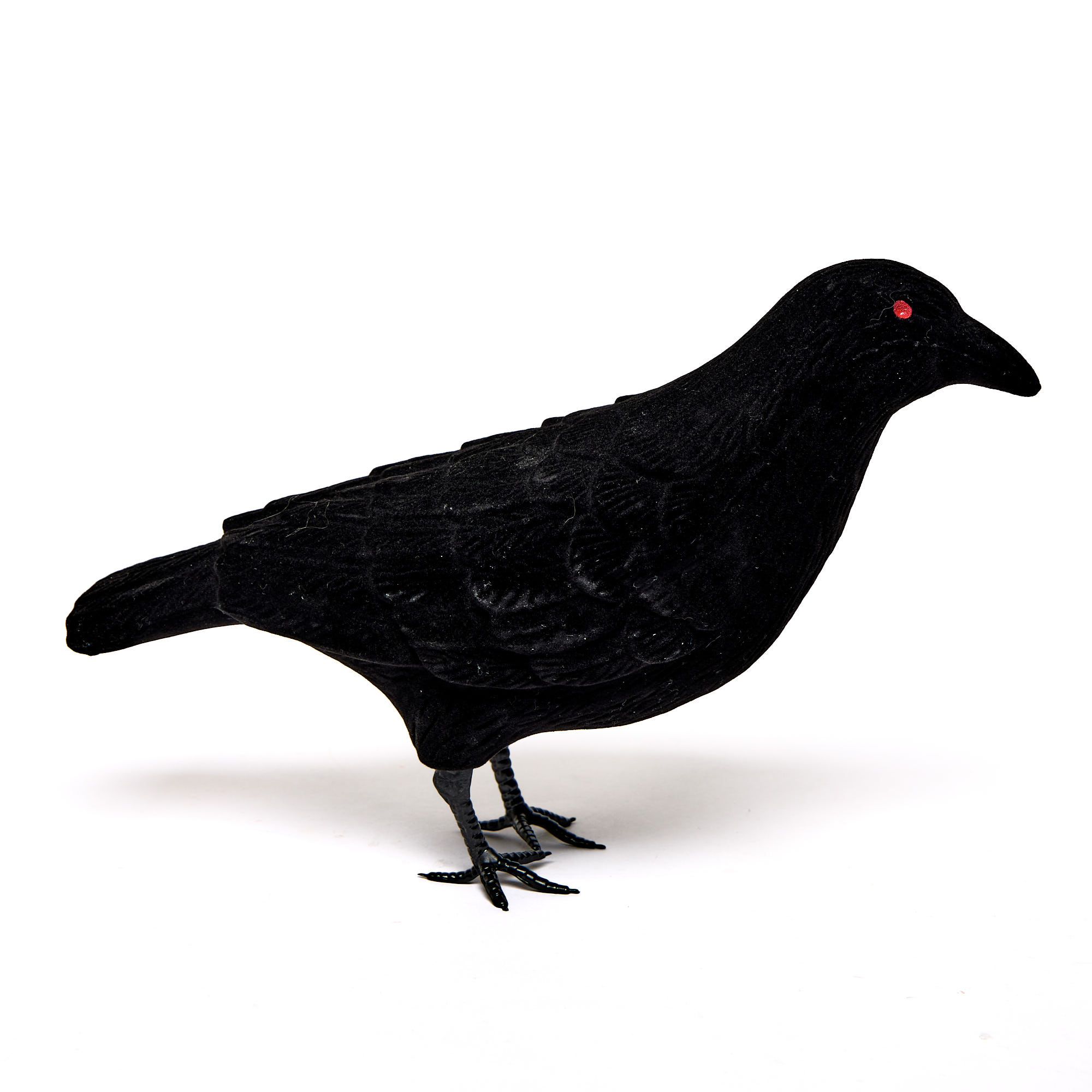 Flocked Raven Decoration