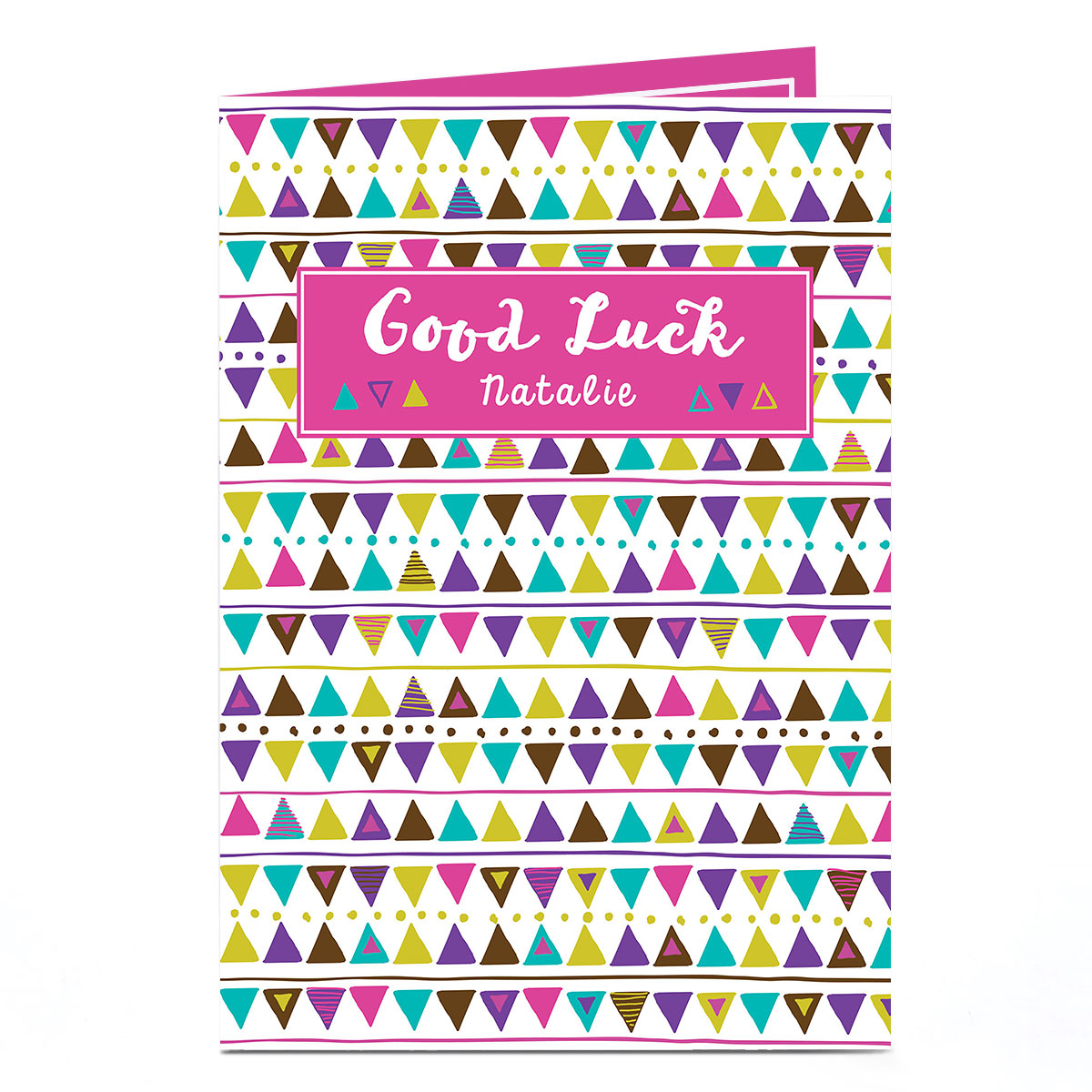 Personalised Good Luck Card - Triangle Pattern
