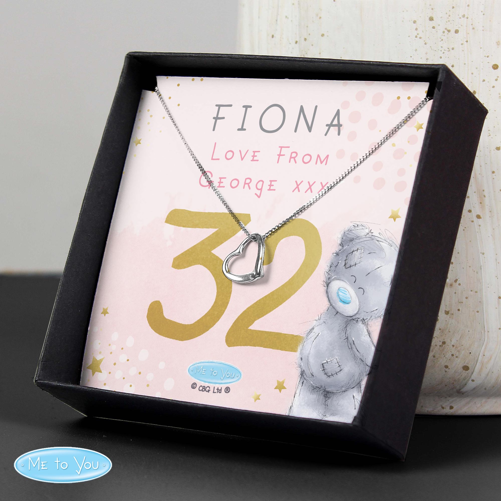 Personalised Me To You Birthday Silver Tone Necklace & Box