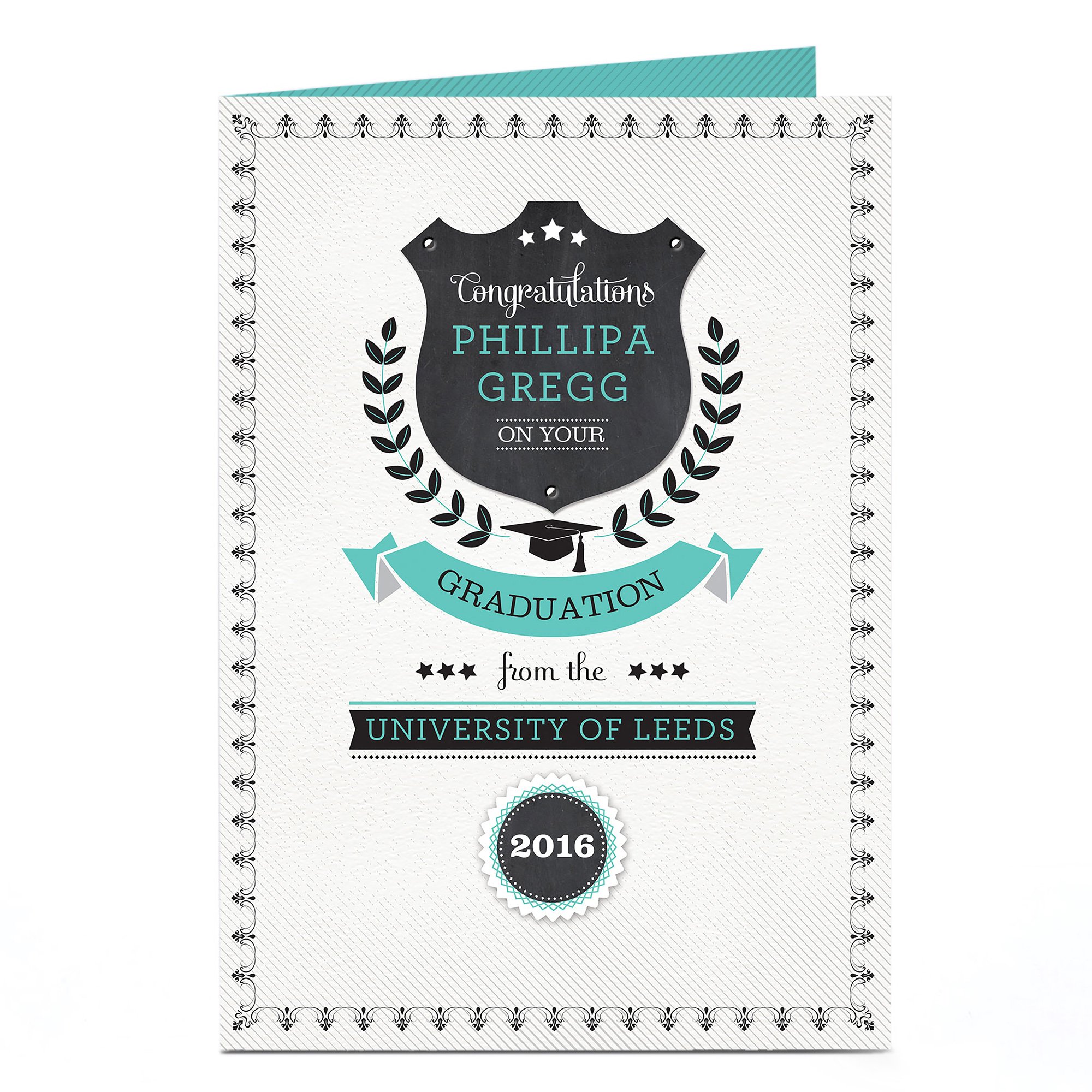 Personalised Graduation Card - Shield