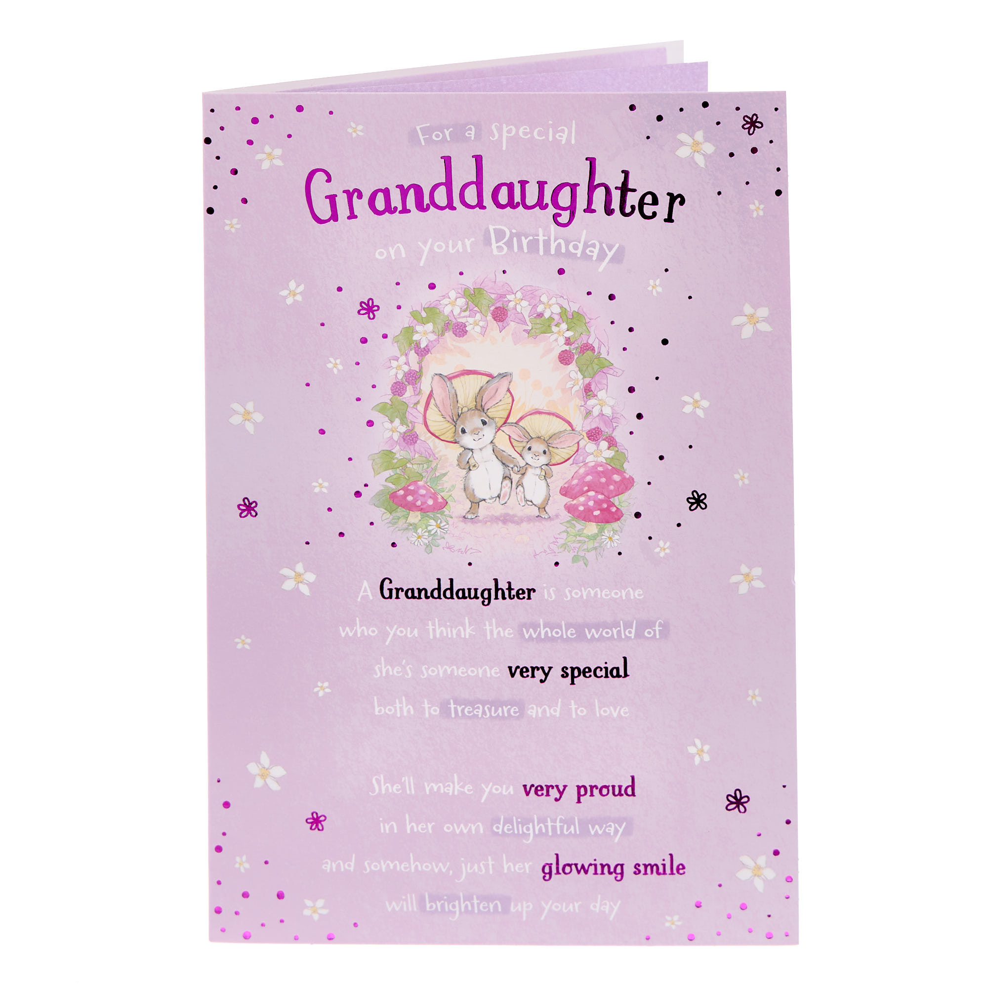 Granddaughter Bunny Rabbits Birthday Card