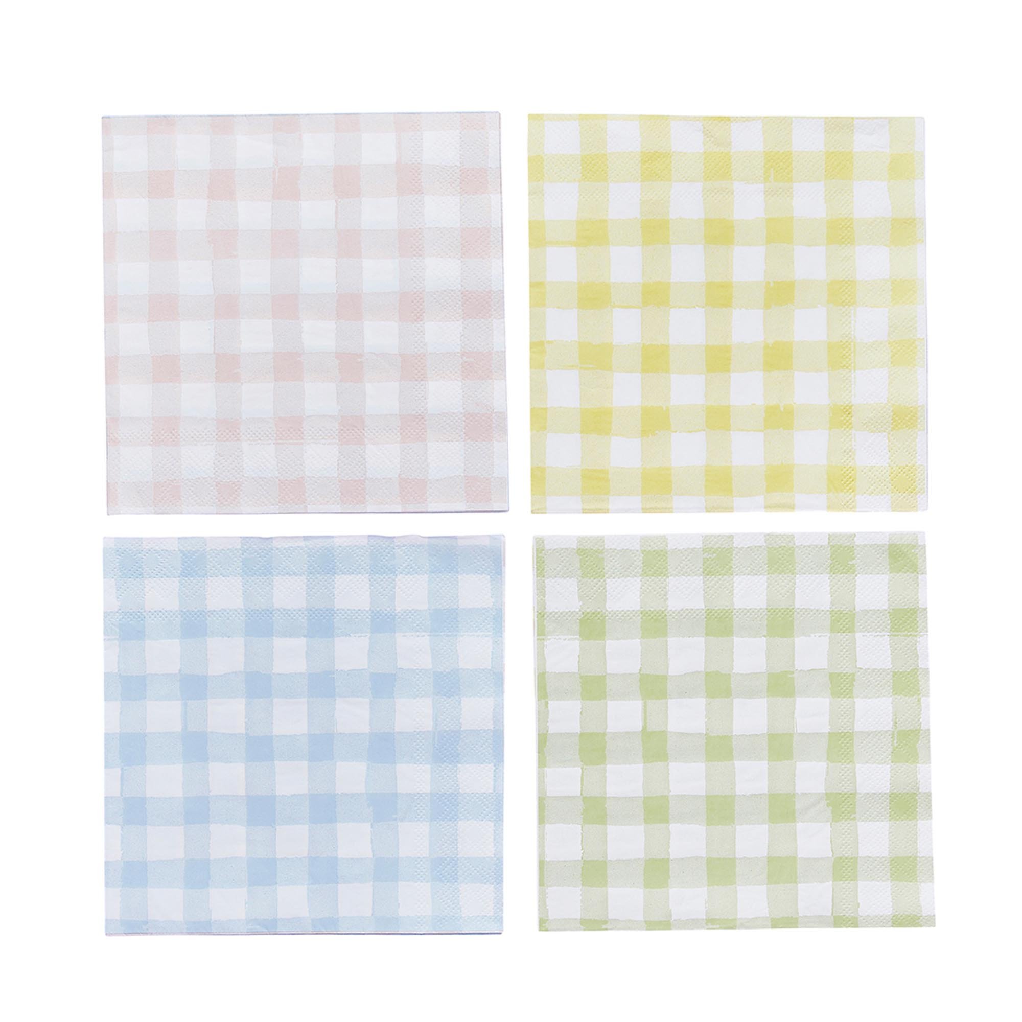 Gingham Paper Napkins - Pack of 16