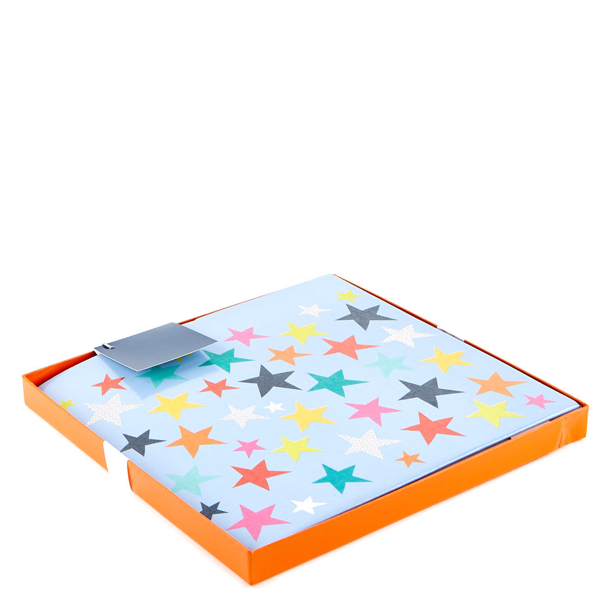 Jumbo Flat-Pack Gift Box - Orange & Blue Stars