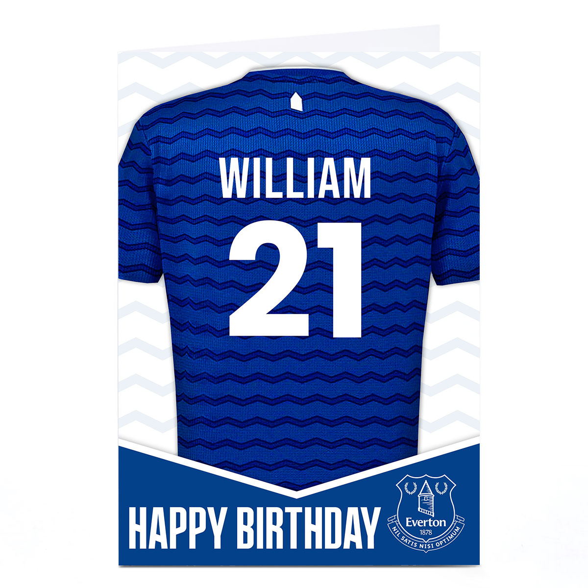 Personalised Football Birthday Card - Everton Shirt and Number