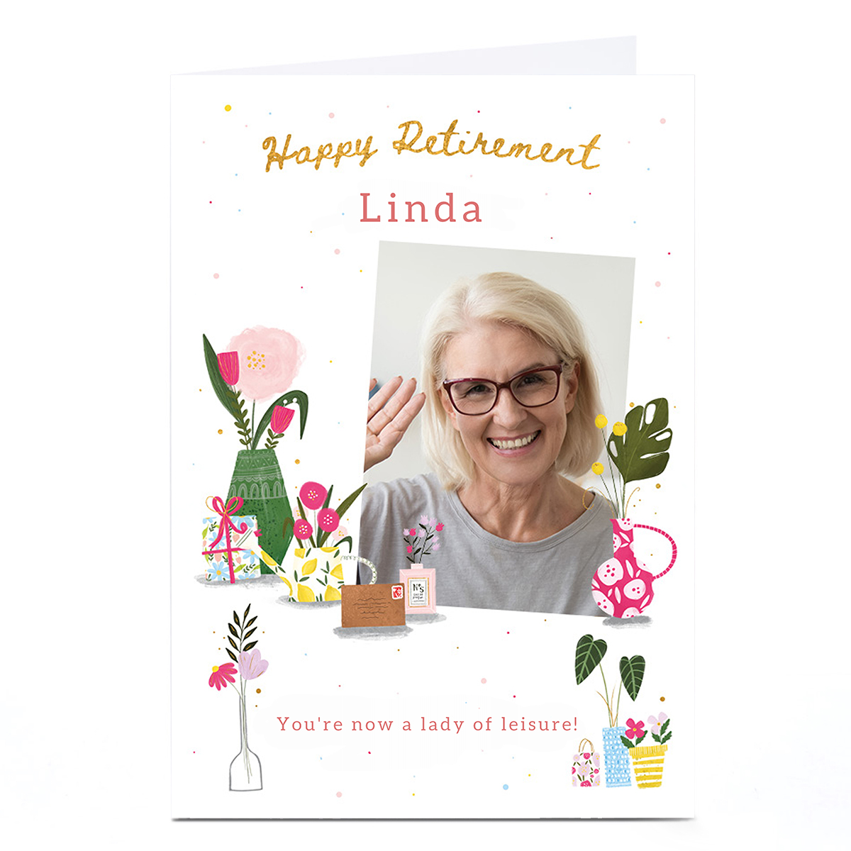 Photo Retirement Card - Flowers & Vases