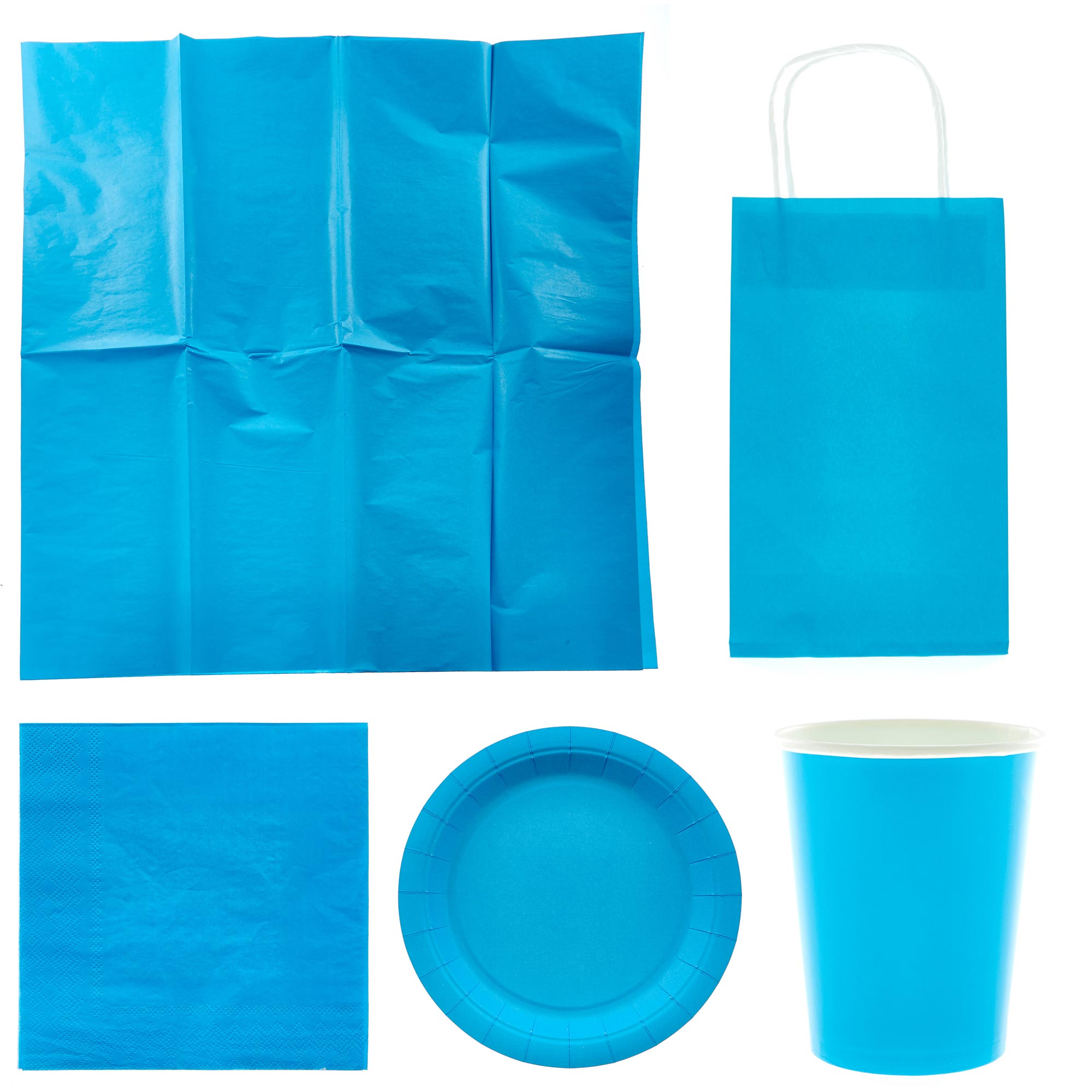Blue Party Tableware Bundle - 8 Guests