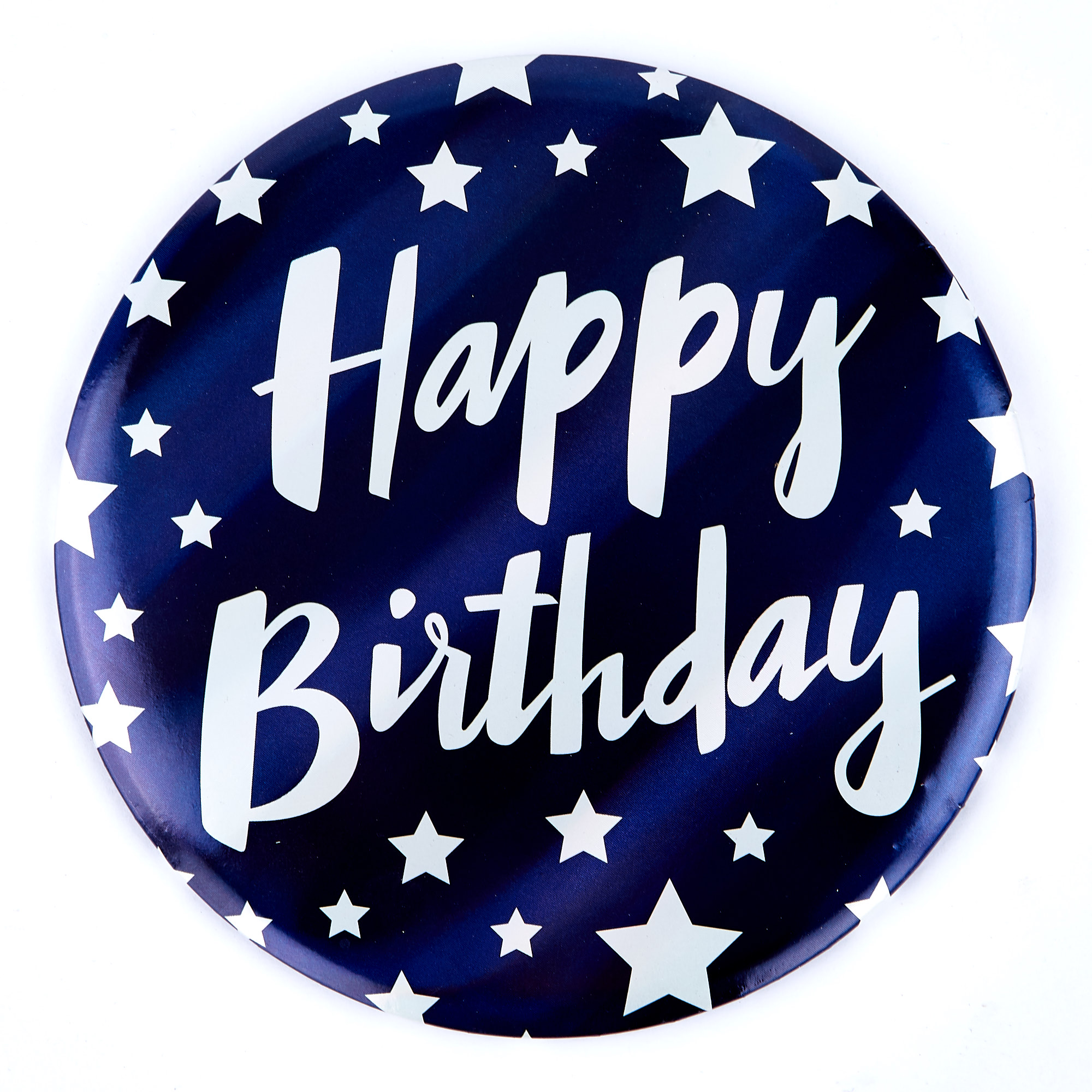 Giant Happy Birthday Badge - Blue & White Stars 