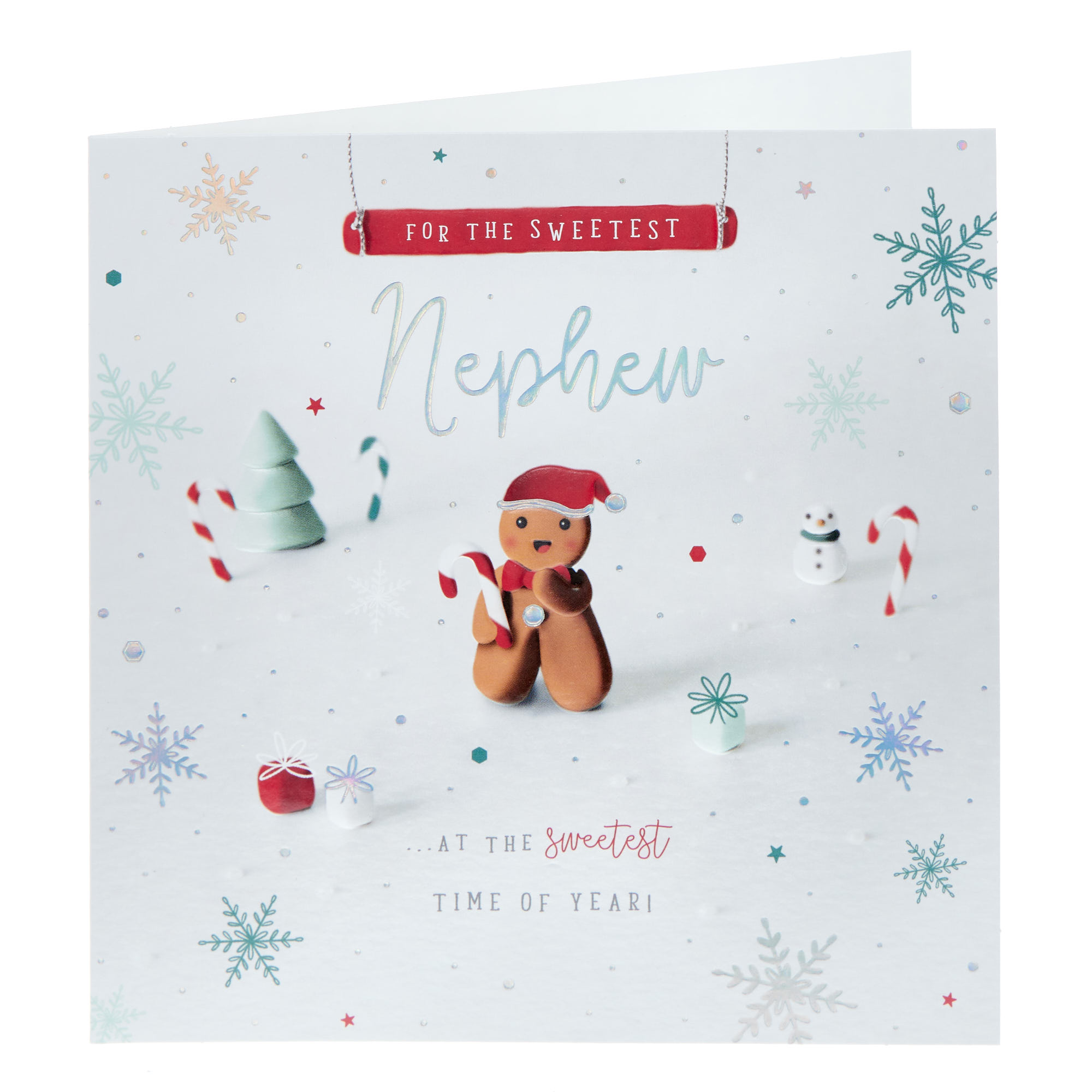 Nephew Cute Gingerbread Man Christmas Card