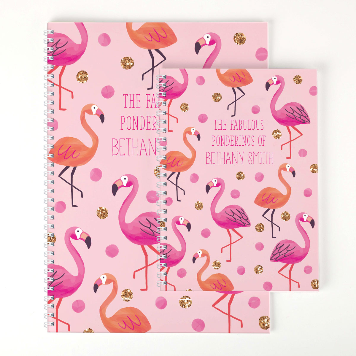 Personalised Notebook - Flamingos