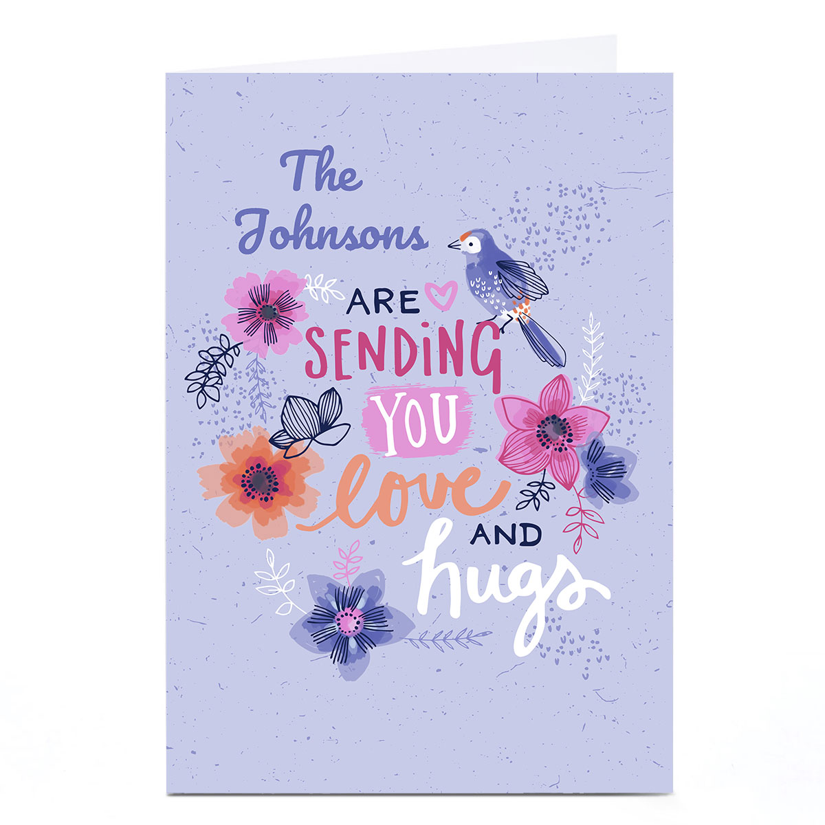 Personalised Bev Hopwood Card - Sending You Love and Hugs