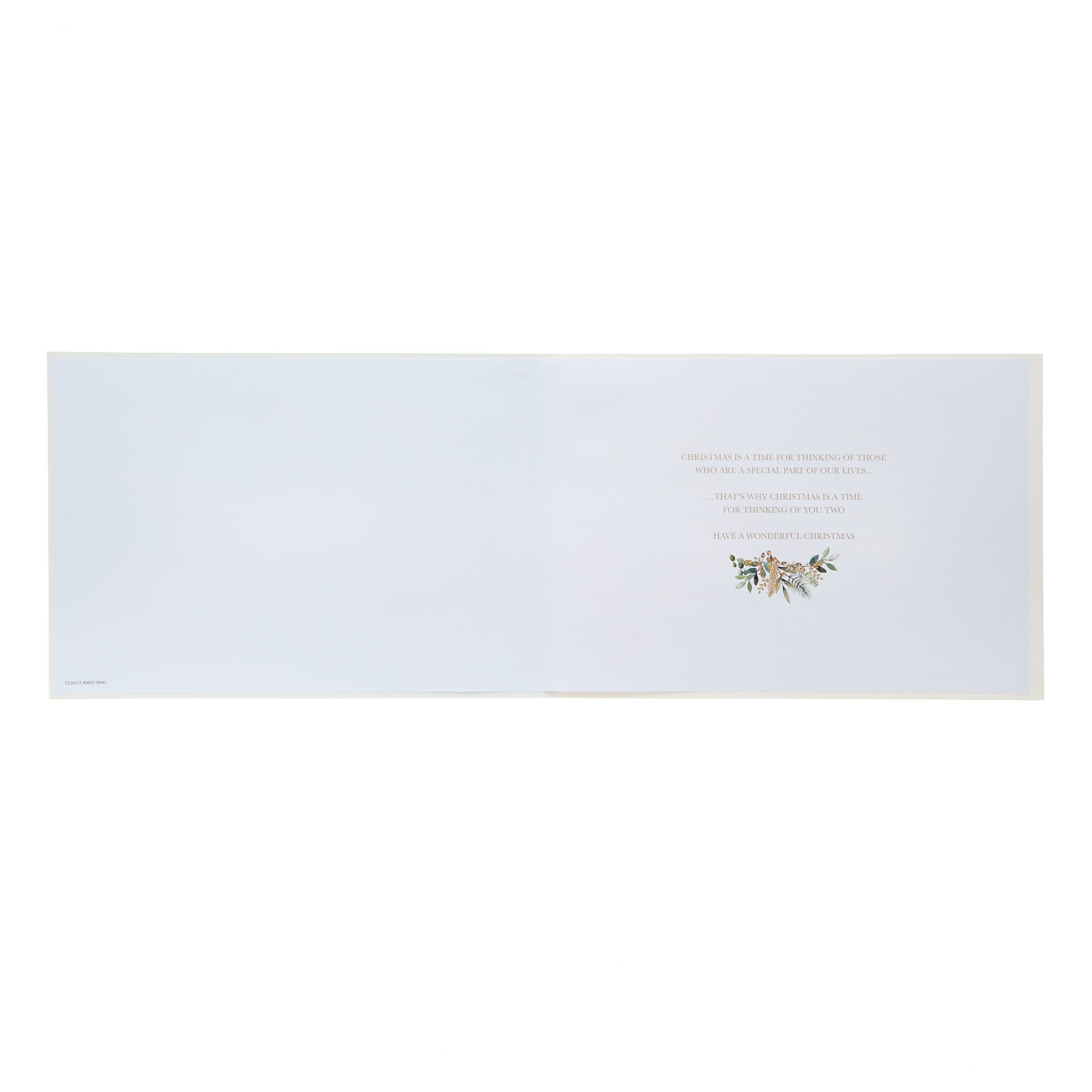 To Both Classic Green Foliage Christmas Card