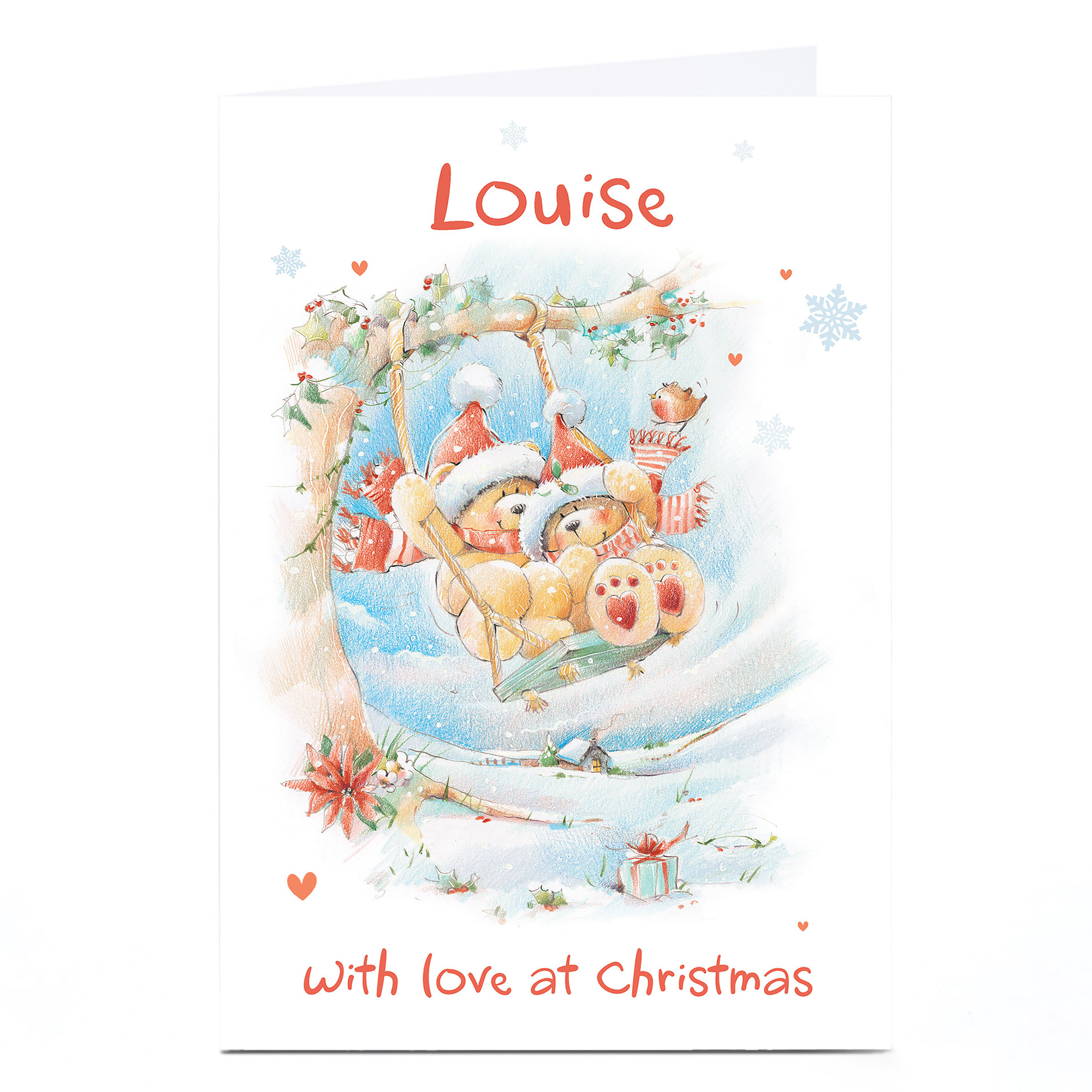 Personalised Christmas Card - Teddy Bears