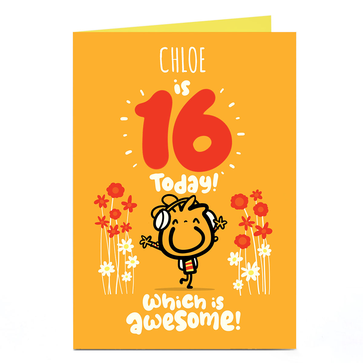 Personalised Fruitloops 16th Birthday Card - Awesome, Orange