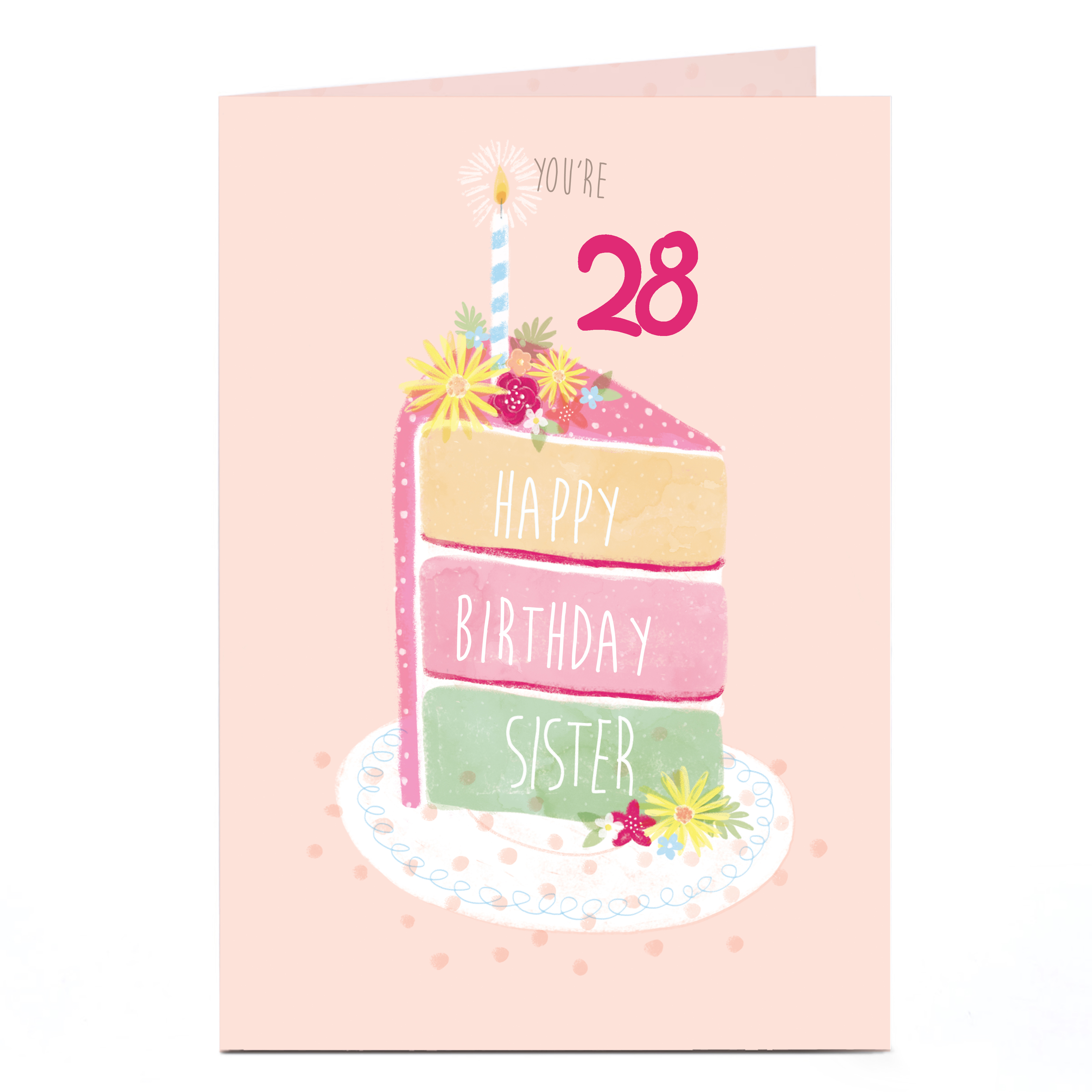 Personalised Any Age Birthday Card - Sister, Piece Of Cake