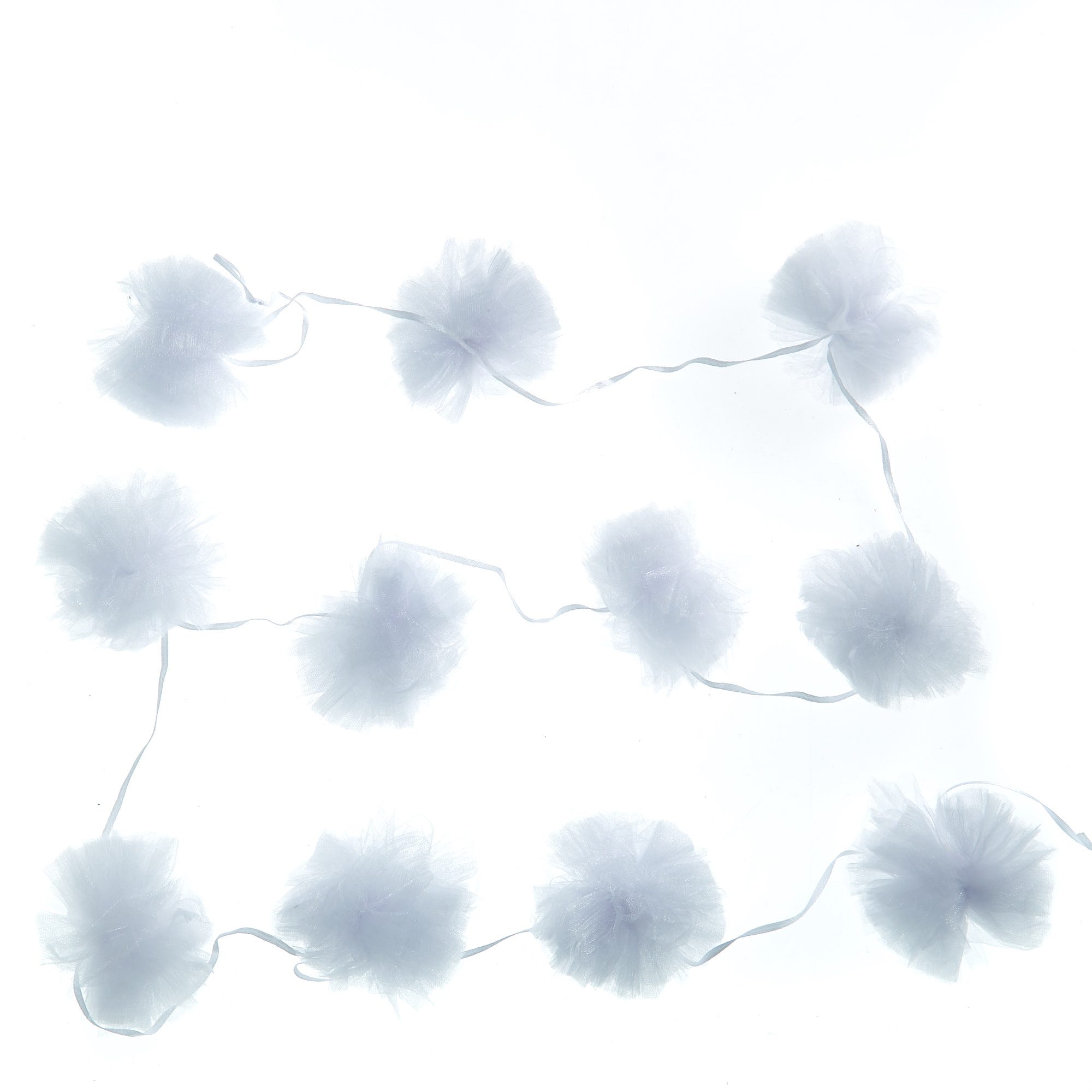 White 7ft Pom-Pom Party Garland