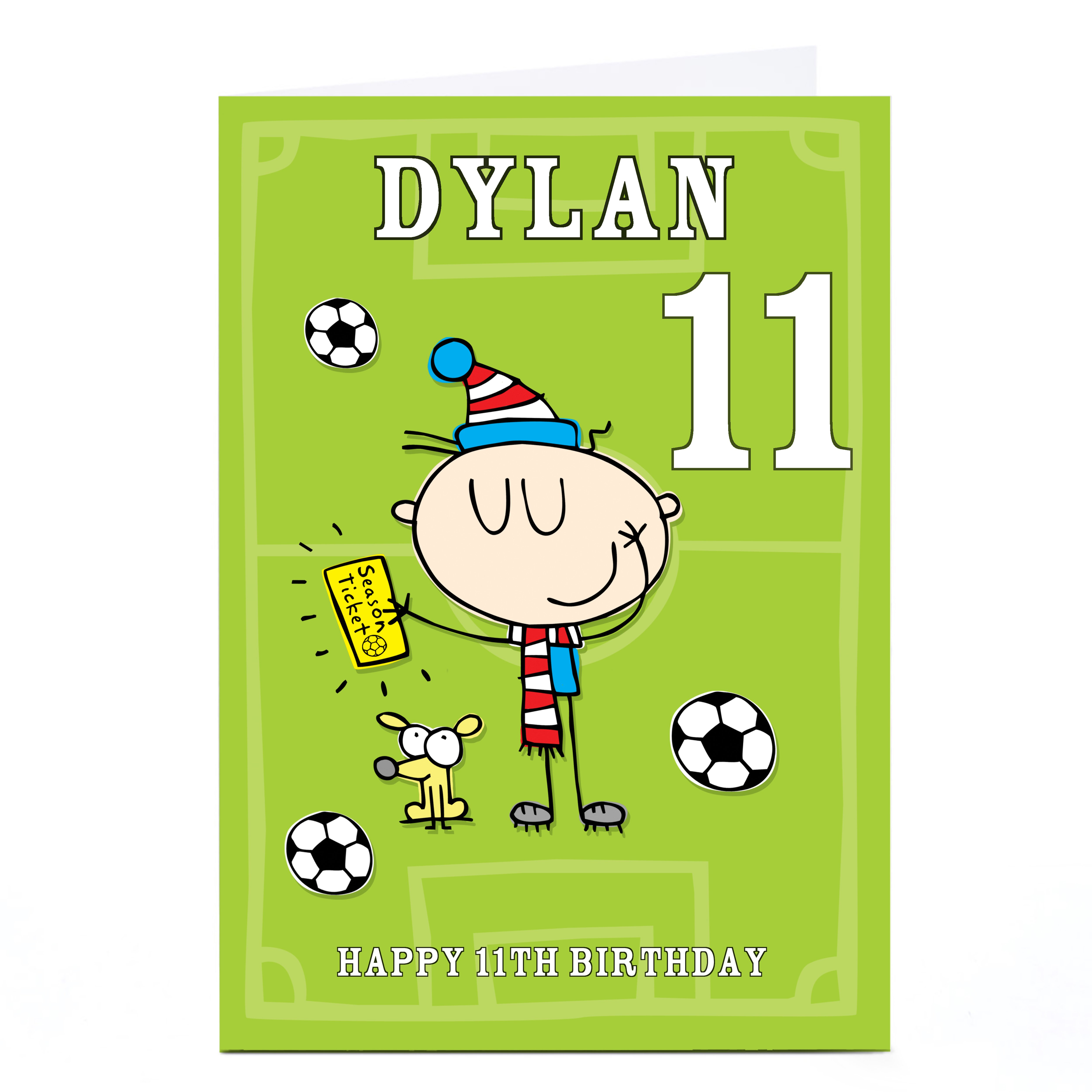 Personalised Editable Age Birthday Card - Football Fan, Any Name