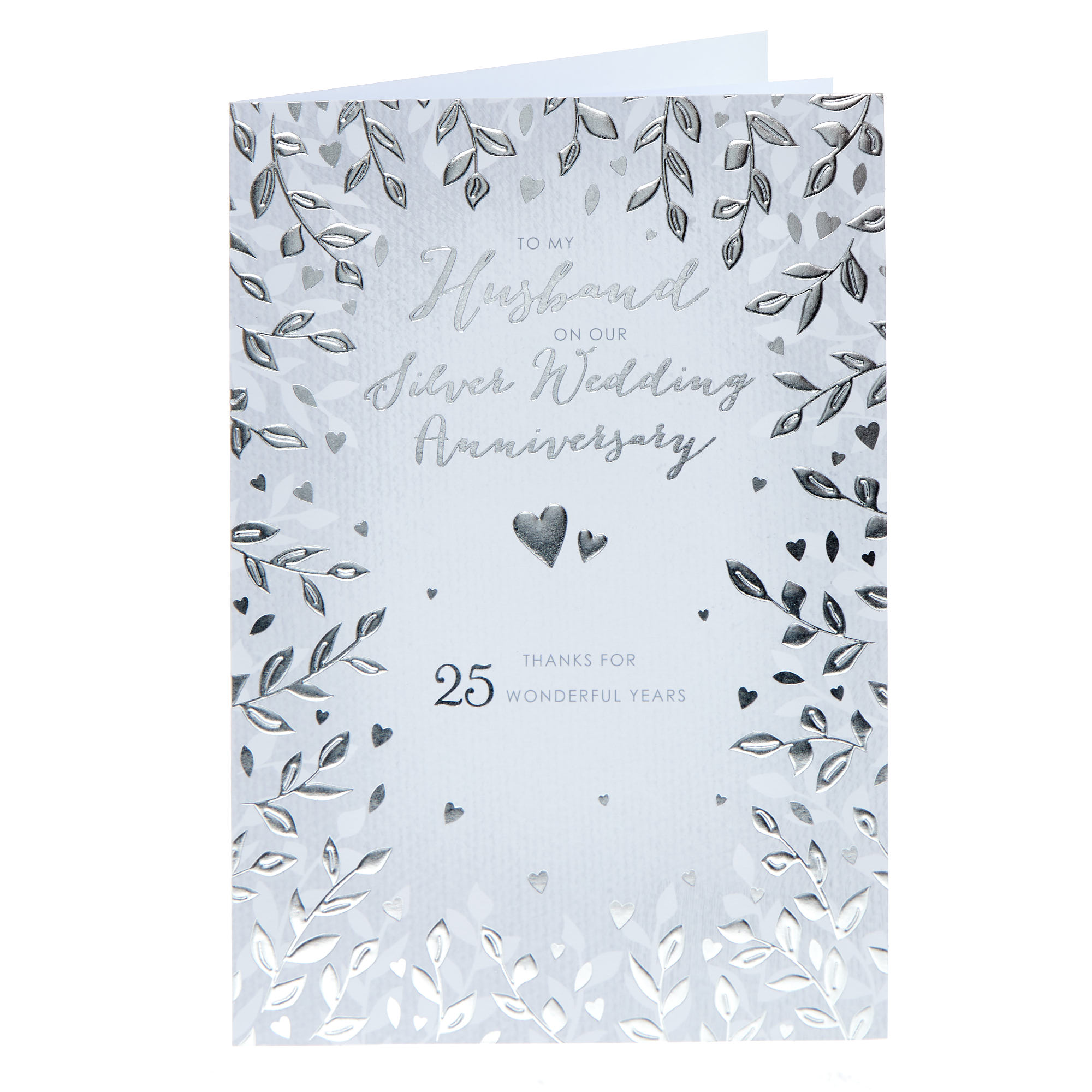Husband Silver 25th Wedding Anniversary Card