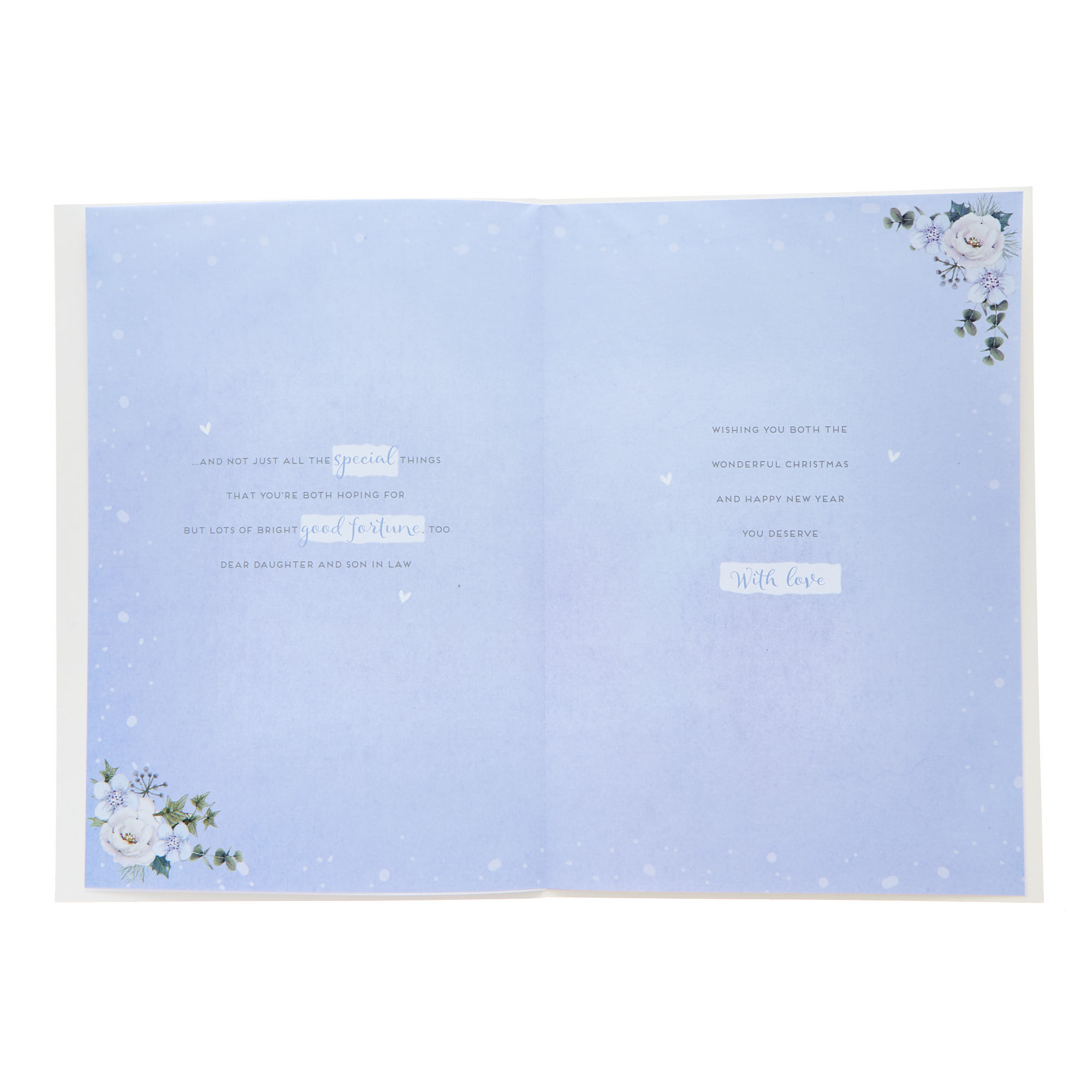 Daughter & Son In Law Floral Doily Christmas Card