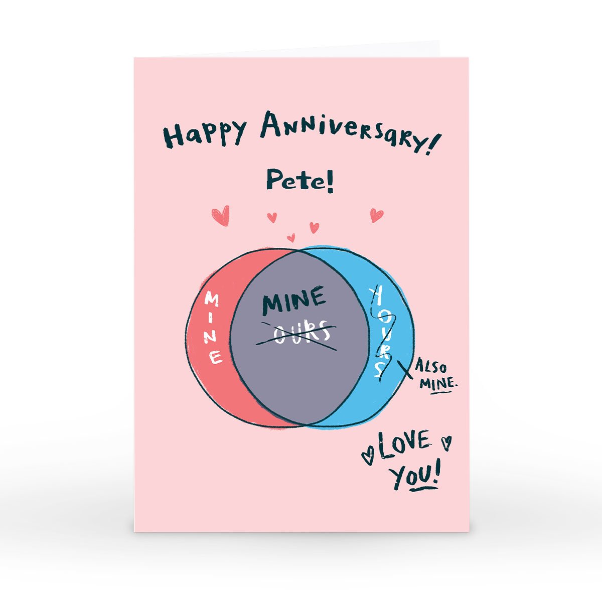 Personalised Hew Ma Anniversary Card - Venn Diagram