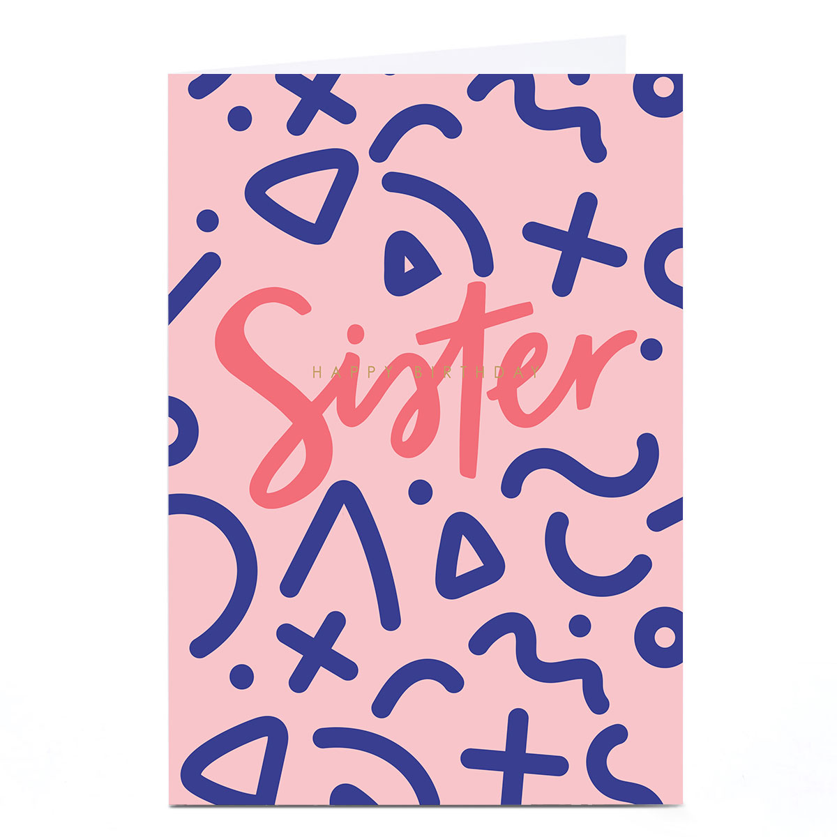 Personalised Birthday Card - Pink and Purple Squiggles, Sister