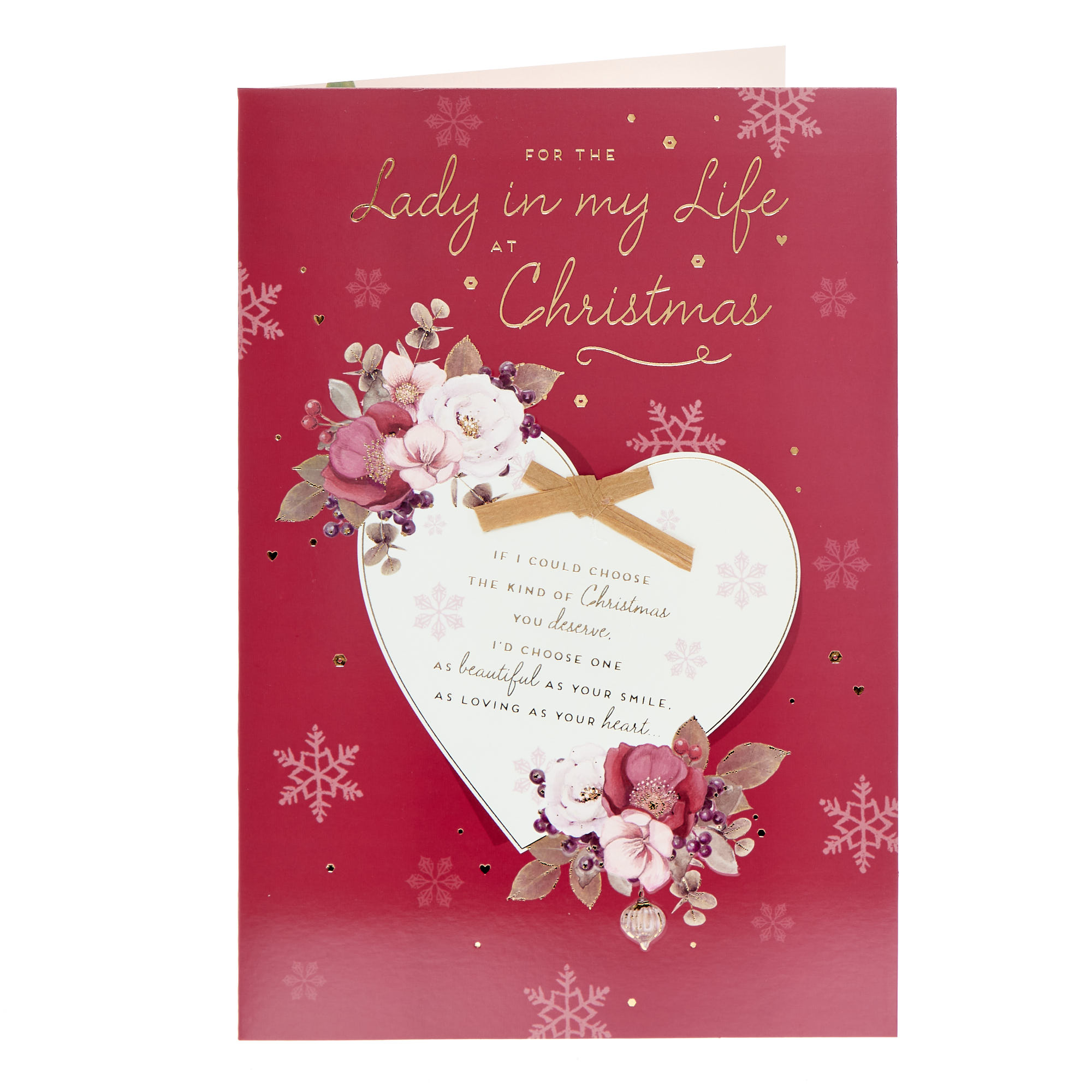 Lady In My Life Heart Christmas Card