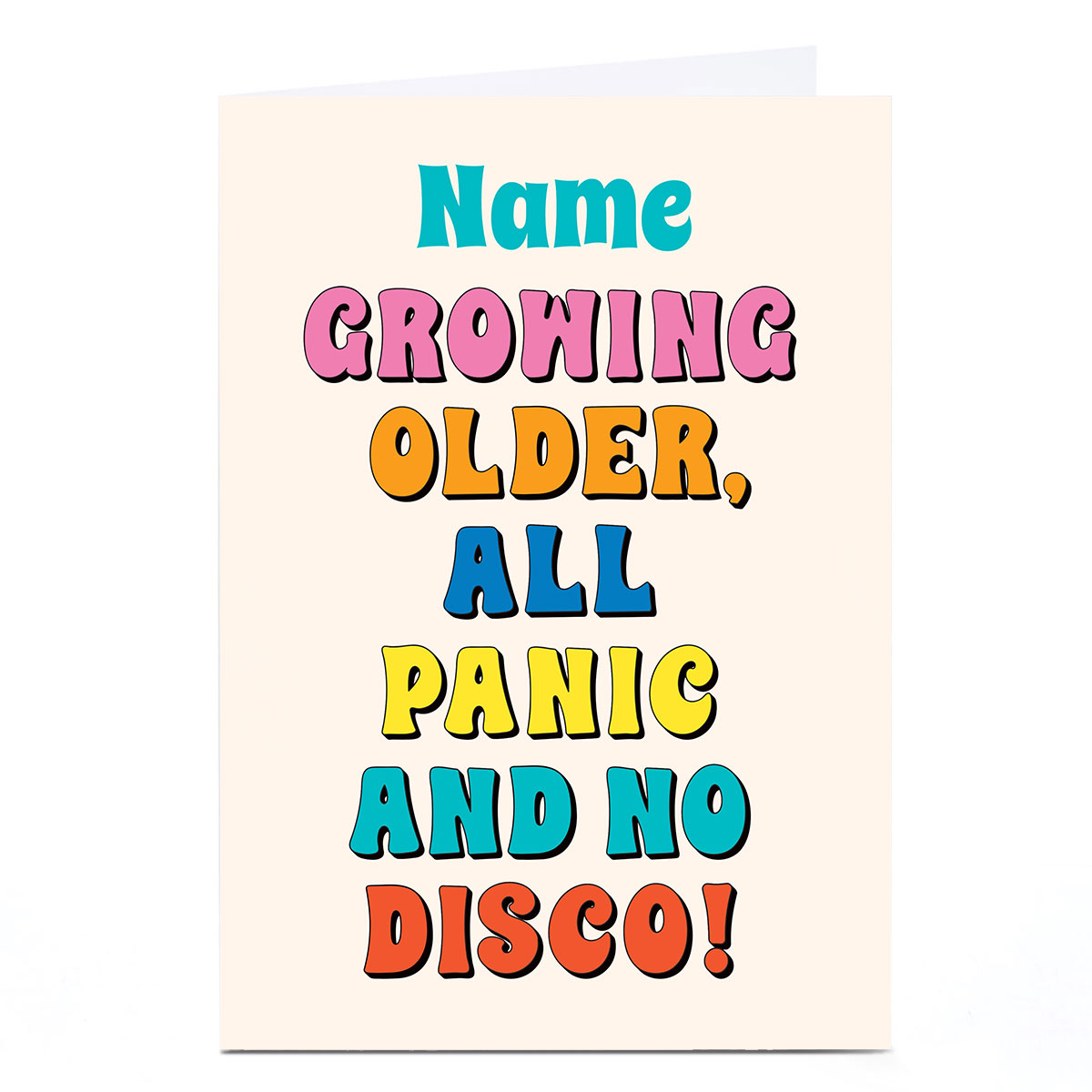 Personalised Birthday Card - All Panic No Disco