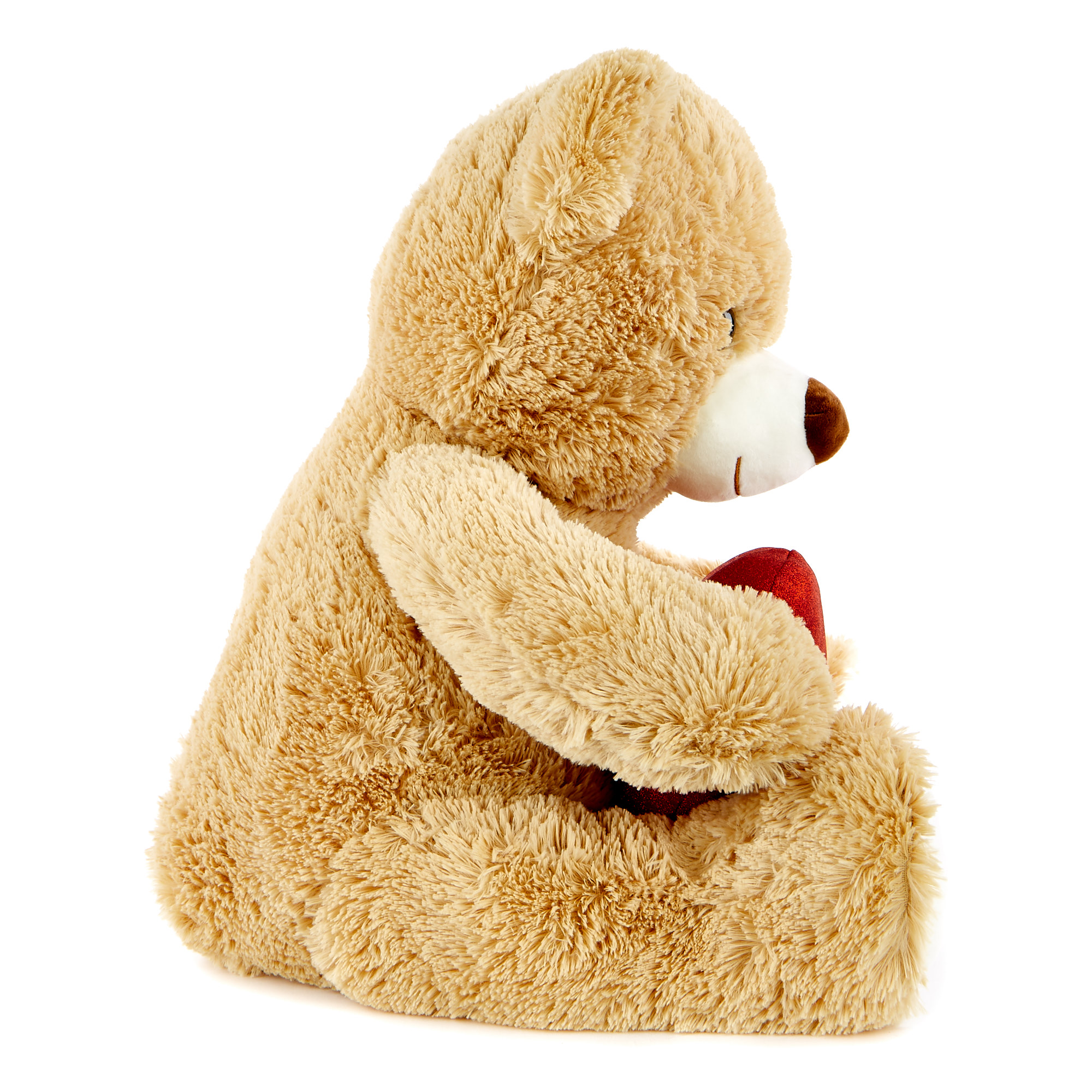 Large Brown Valentine's Day Hugs Bear Soft Toy With Heart