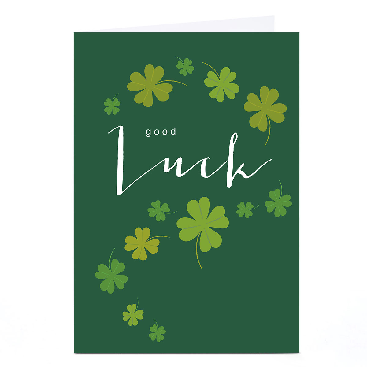 Personalised Klara Hawkins Good Luck Card - Green Clovers