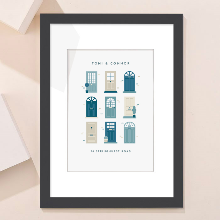 Personalised Names Front Doors Portrait Print