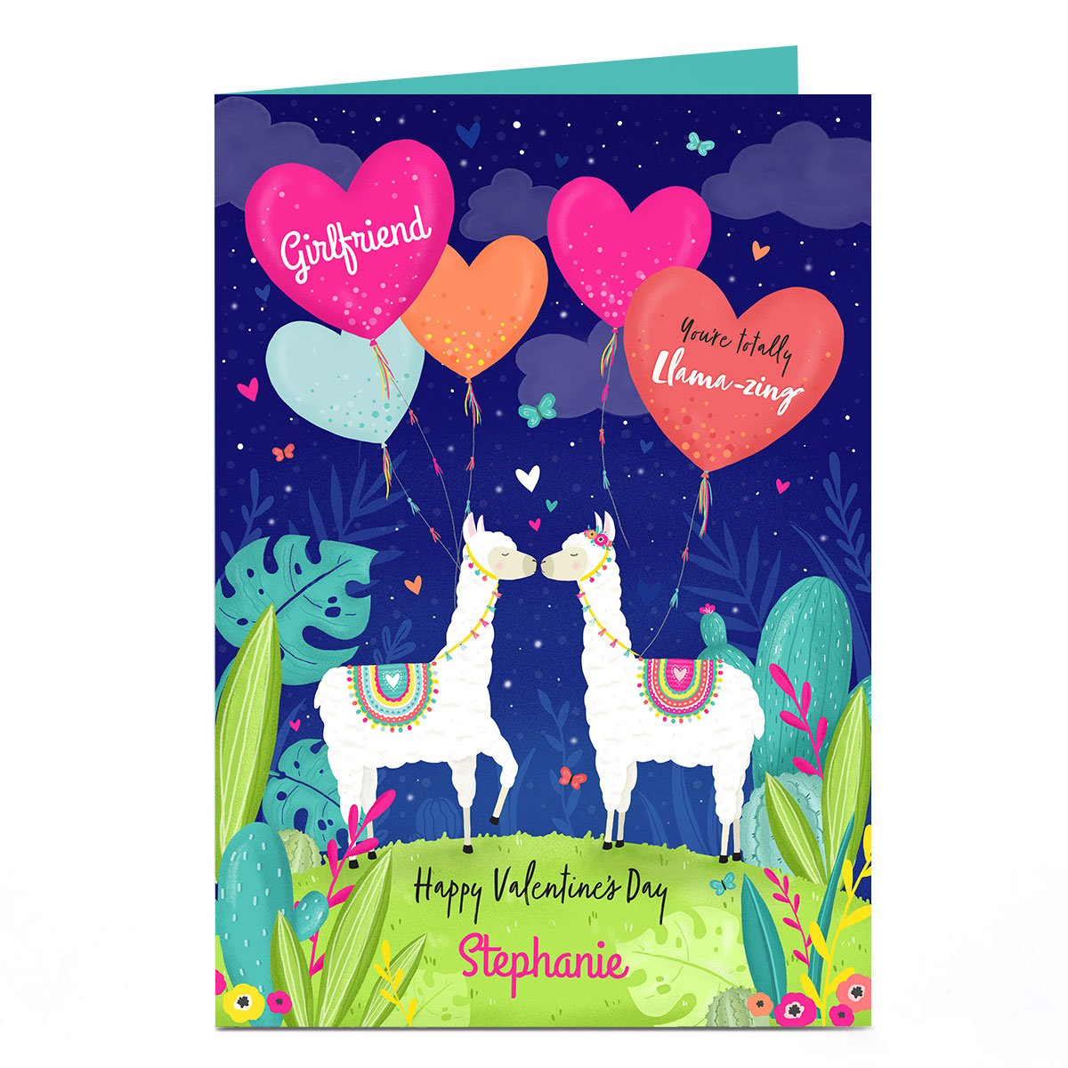 Personalised Valentine's Day Card - Girlfriend, Llama-zing