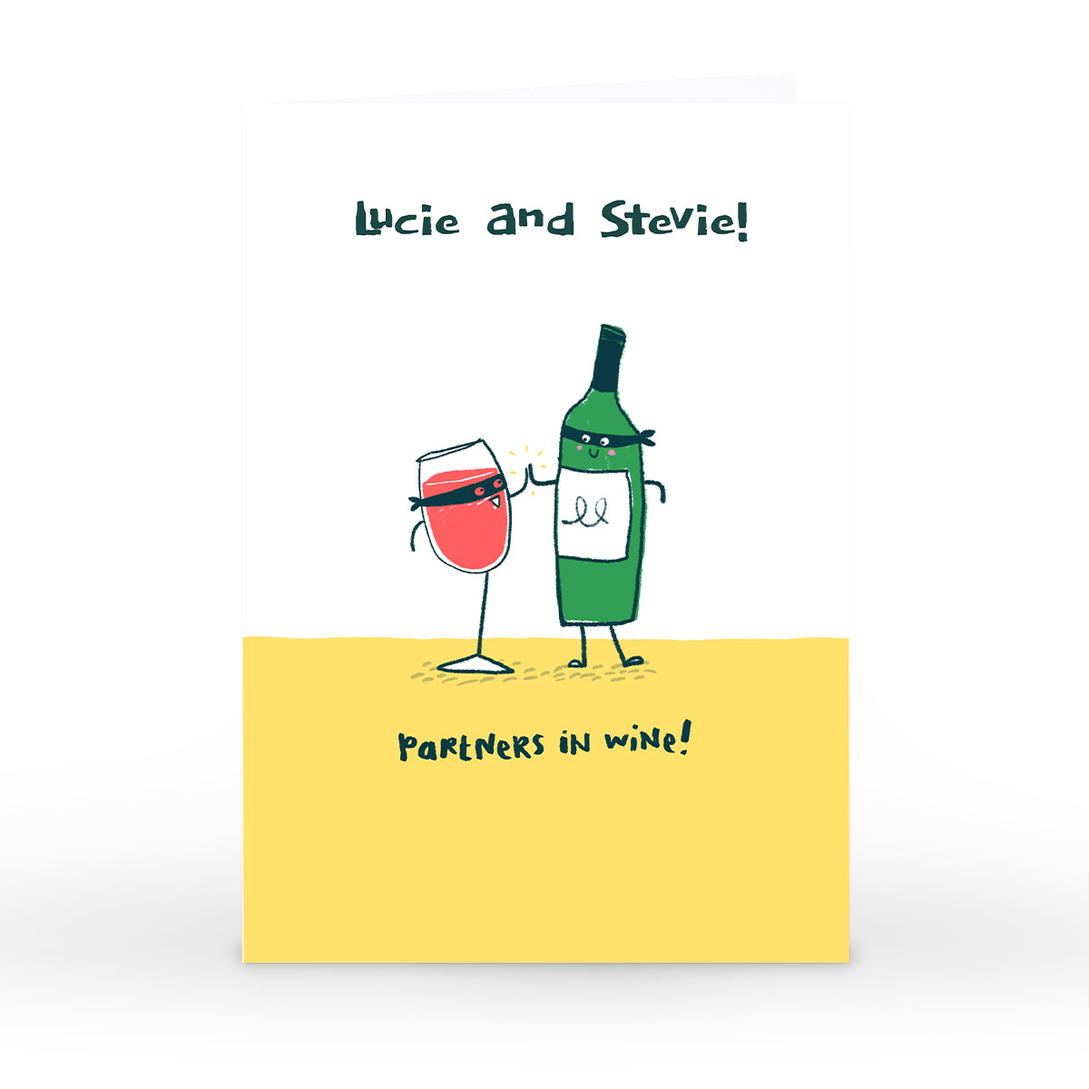 Personalised Hew Ma Card - Partners In Wine! 