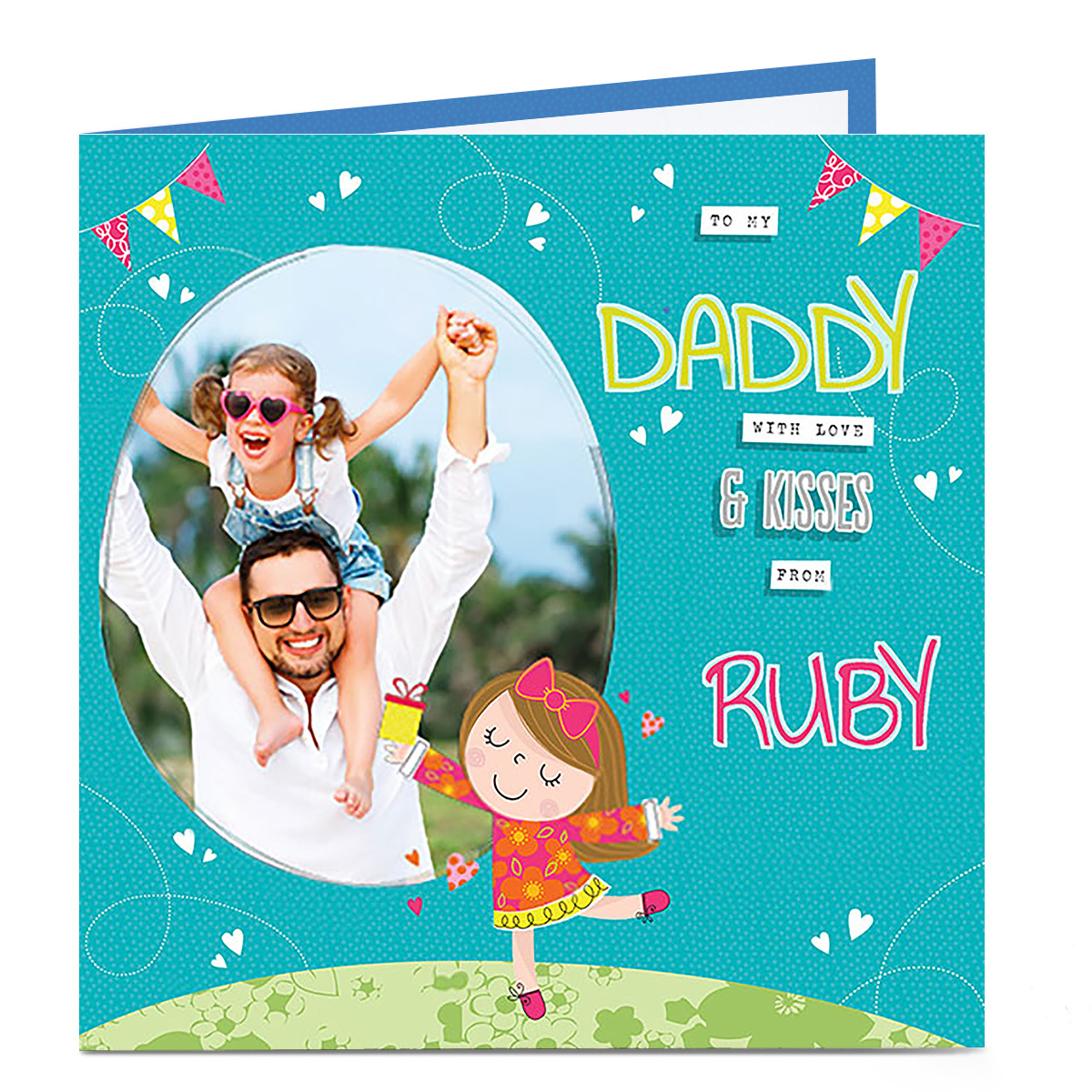Personalised Birthday Photo Card - Daddy from their little girl