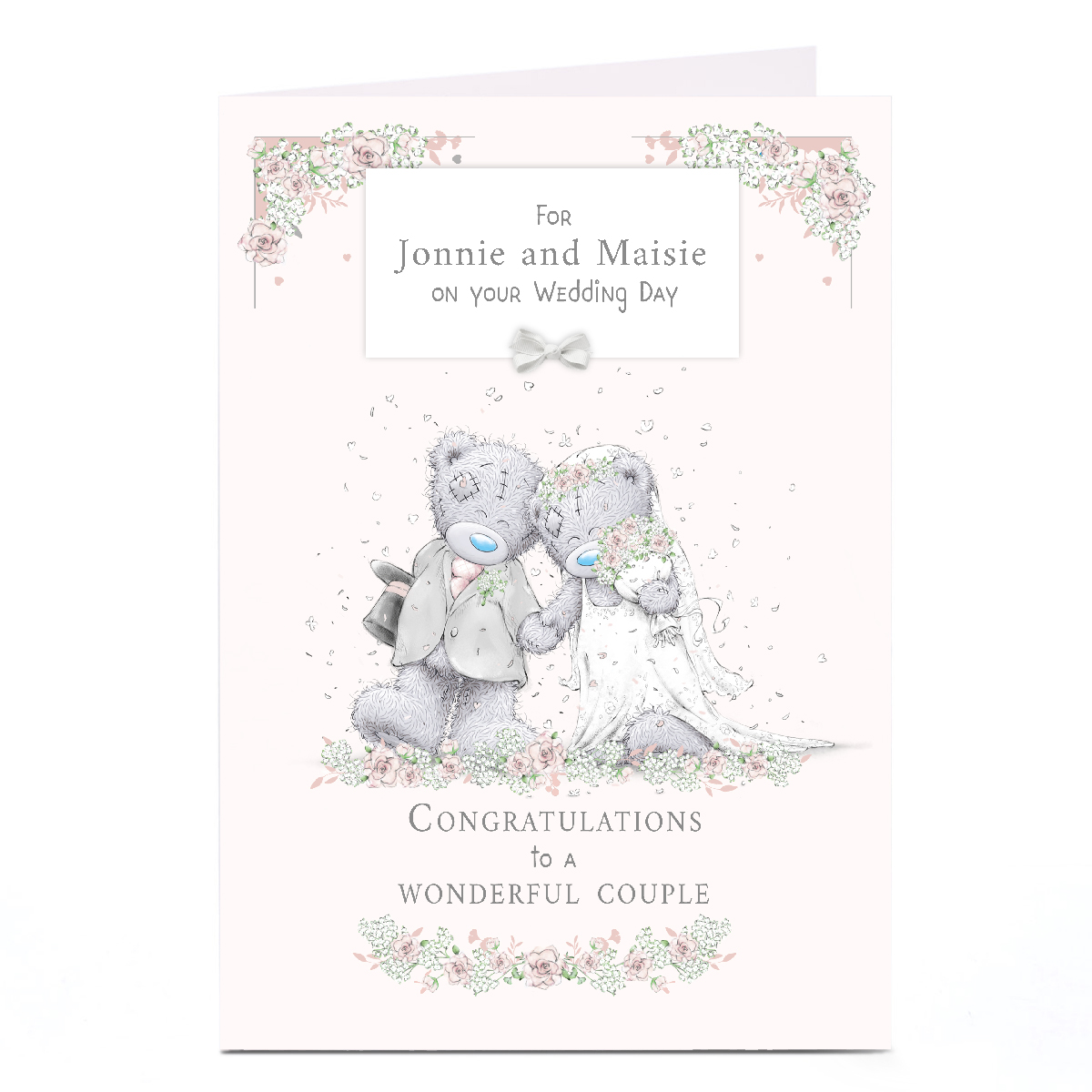 Personalised Tatty Teddy Wedding Card - Wonderful Couple