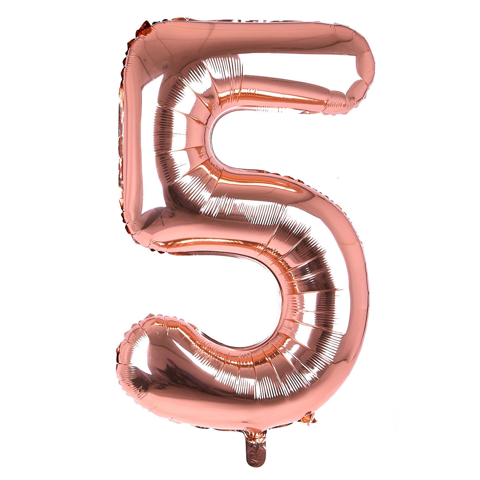 Rose Gold Number 5 Giant Foil Helium Balloon (Deflated)