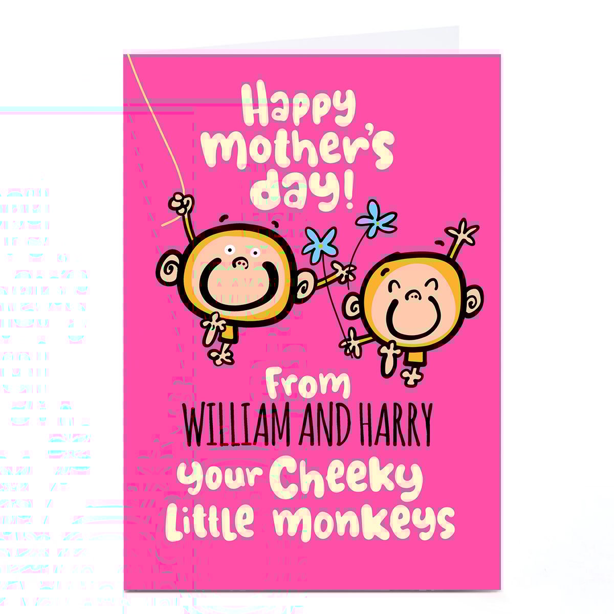 Personalised Fruitloops Mother's Day card - Cheeky Little Monkeys
